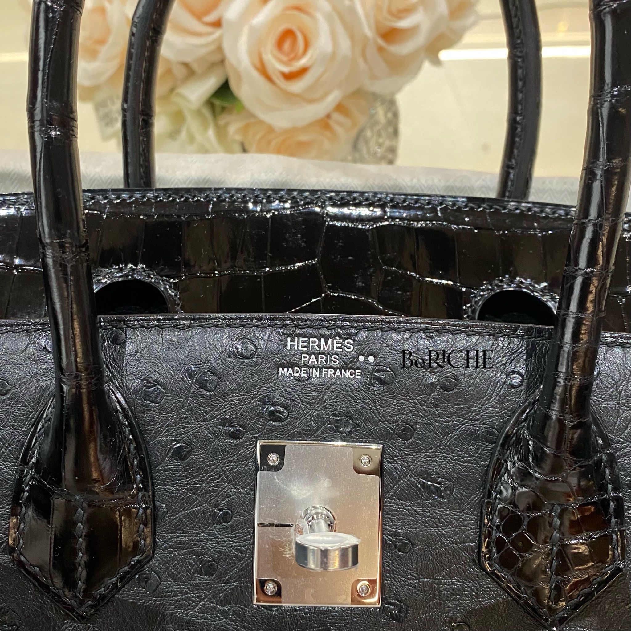 Birkin B30 Touch Ostrich Nilo Crocodile