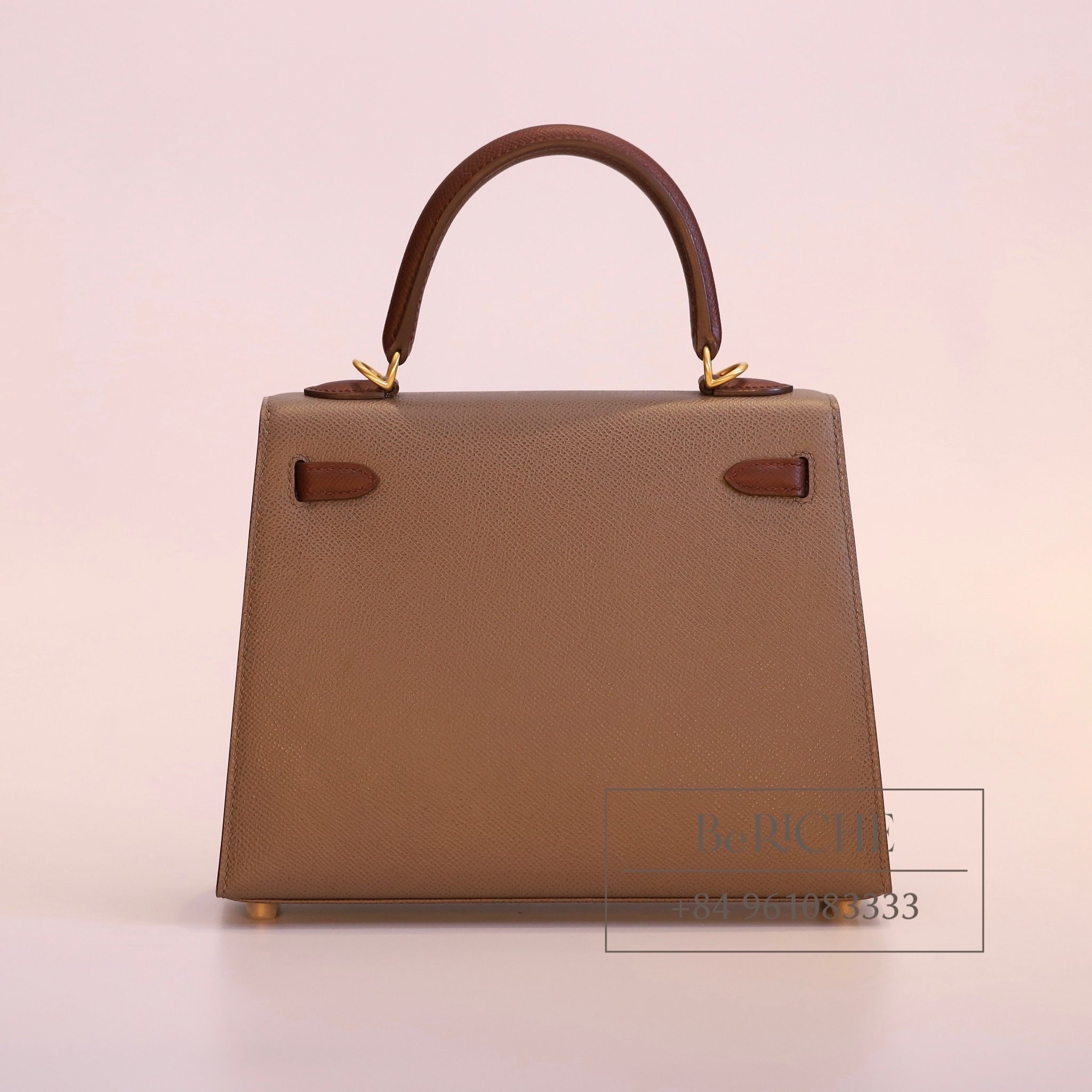 Kelly K25 Epsom Bicolor Etain/Bordeaux GHW