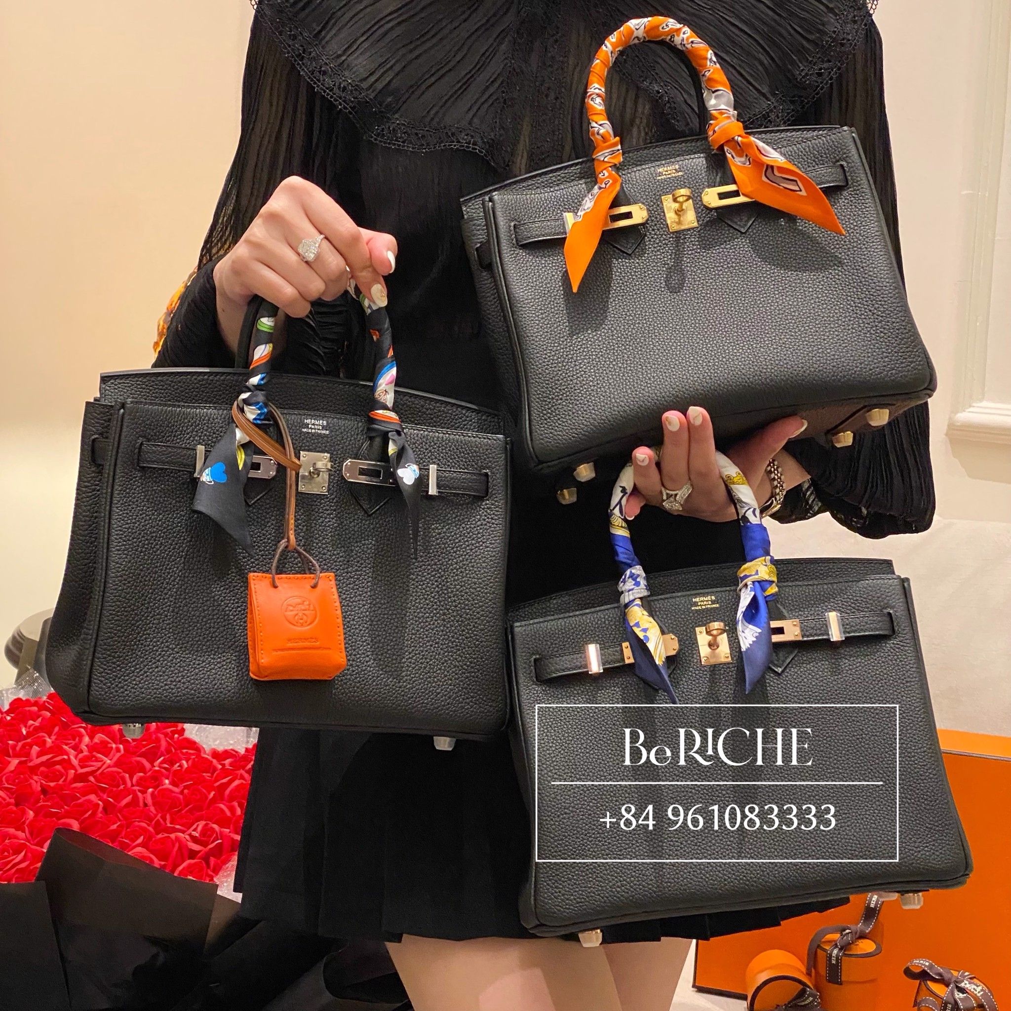Birkin B25 Togo Noir Black GHW