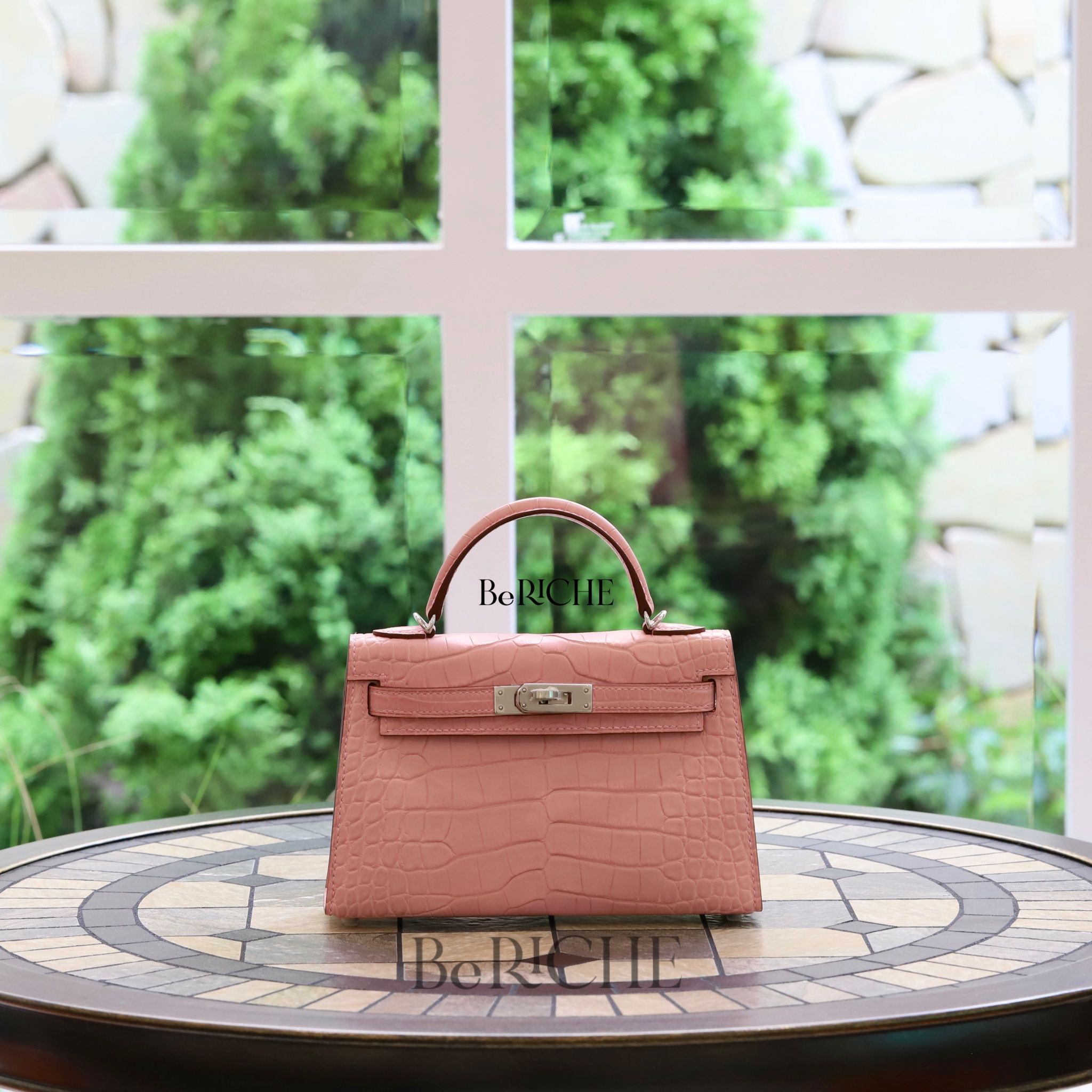 Kelly Mini K20 Crocodile Alligator BumbleGum Pink PHW