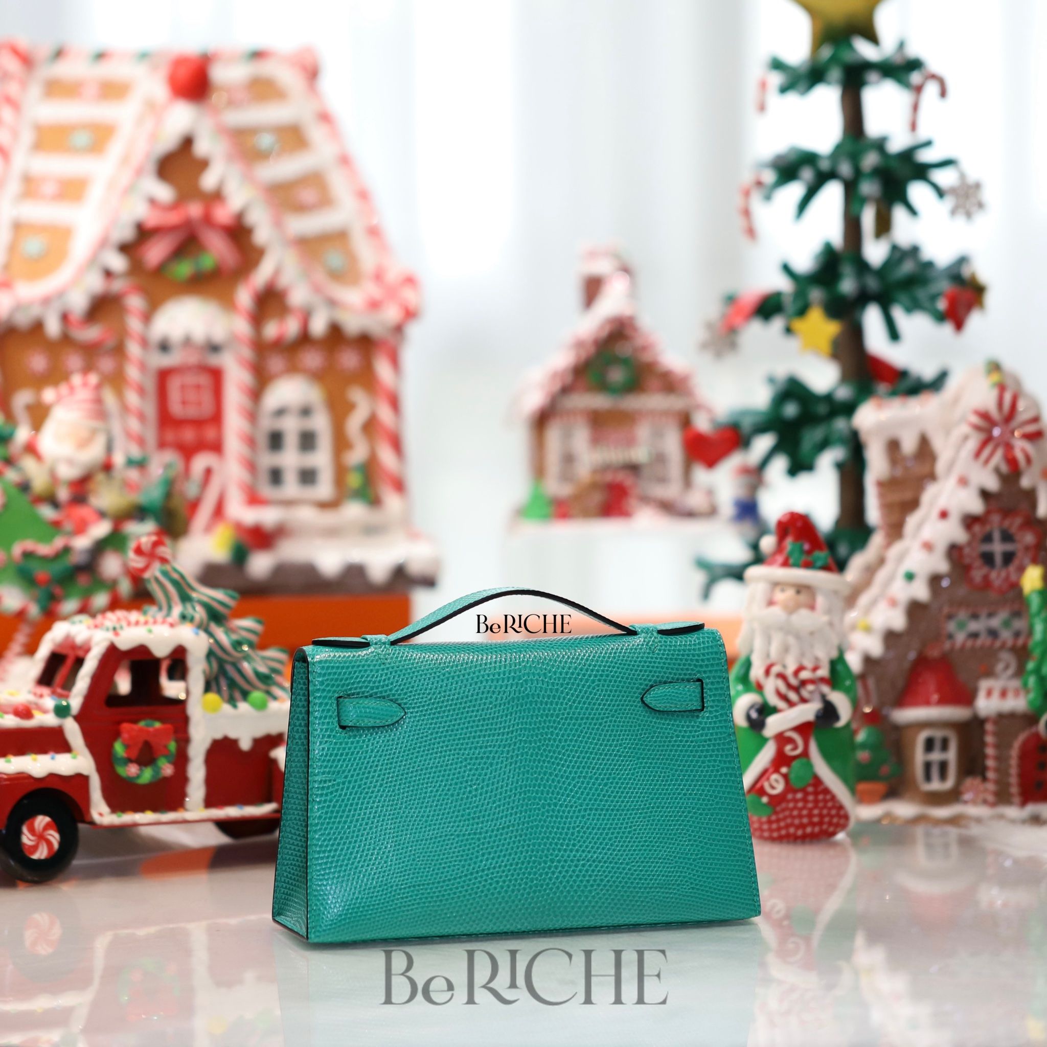 Kelly Pochette KP22 Lizard Menthe PHW