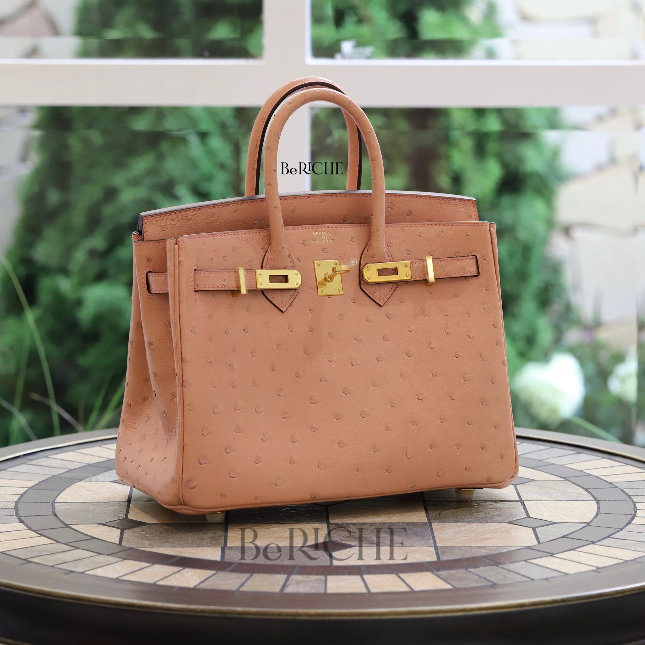 Birkin B25 Ostrich Terre Cuite GHW