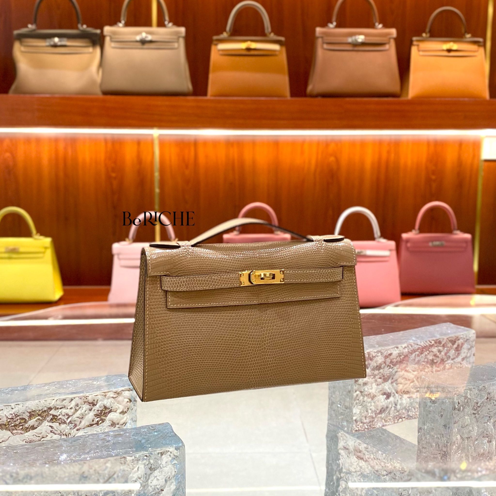 Kelly Pochette KP22 Lizard Ficell GHW