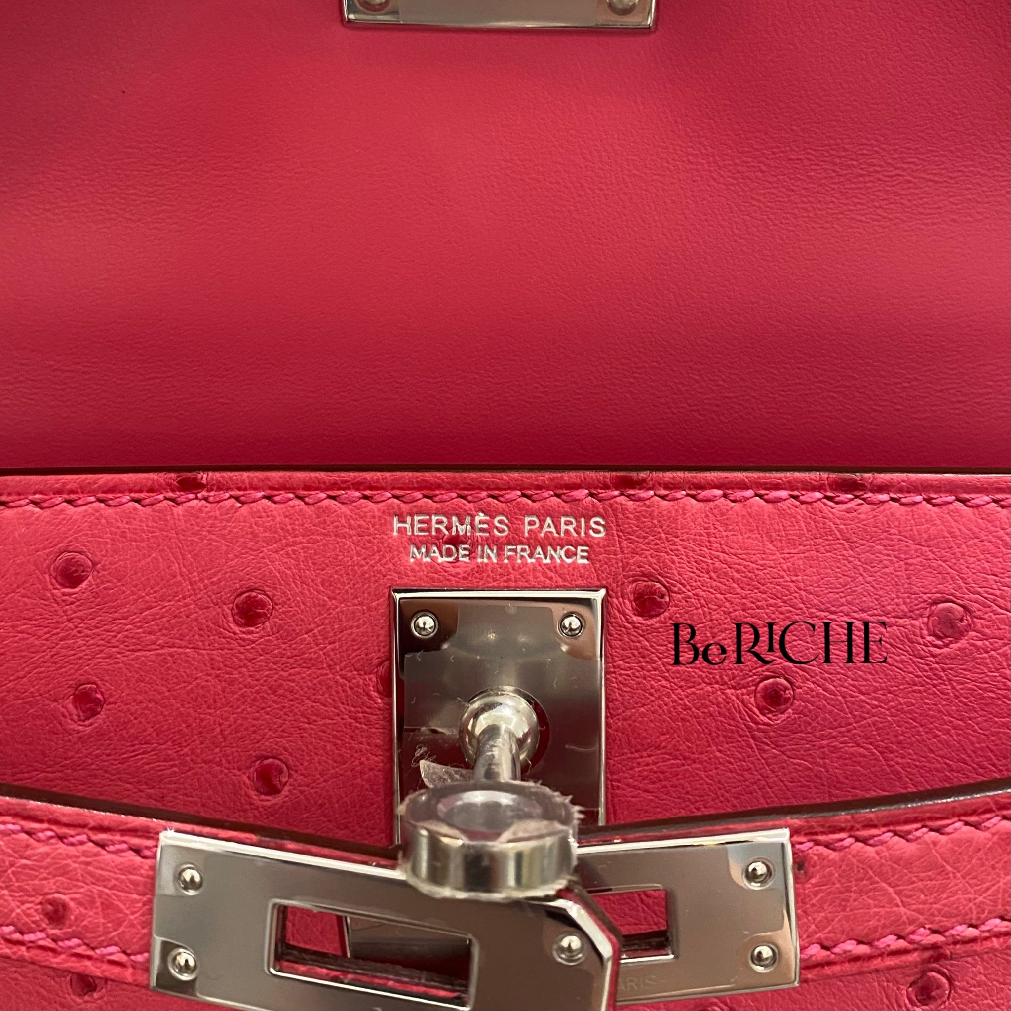 Kelly Mini K20 Ostrich Rose Tyrien PHW