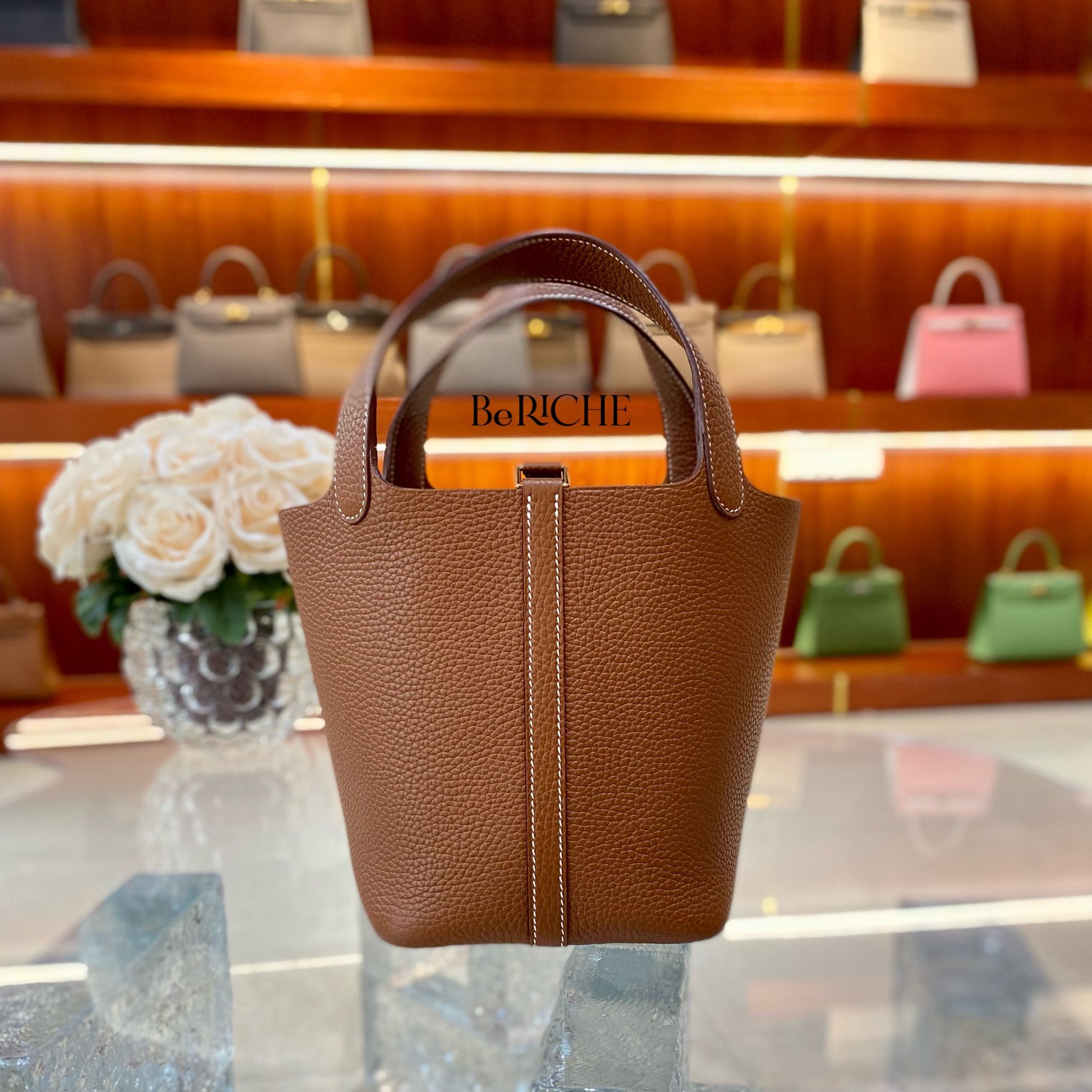 Picotin P18 Clemence Leather Gold GHW