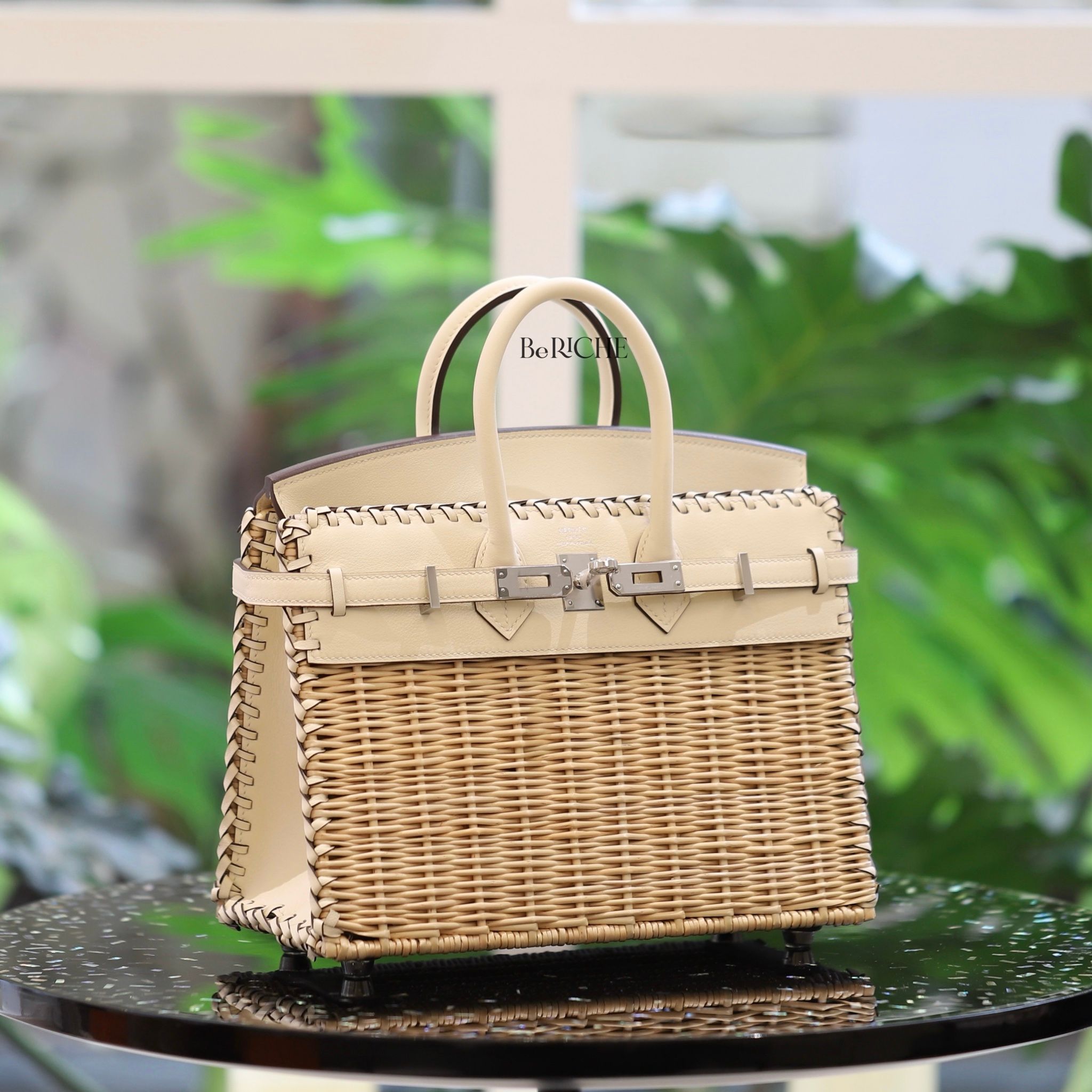 Birkin B25 Picnic Nata Swift and Osier Wicker PHW