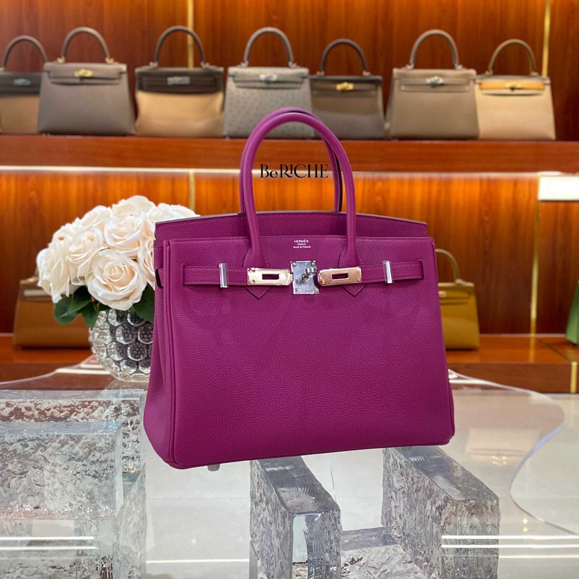 Birkin B30 Togo Rose Pourple PHW