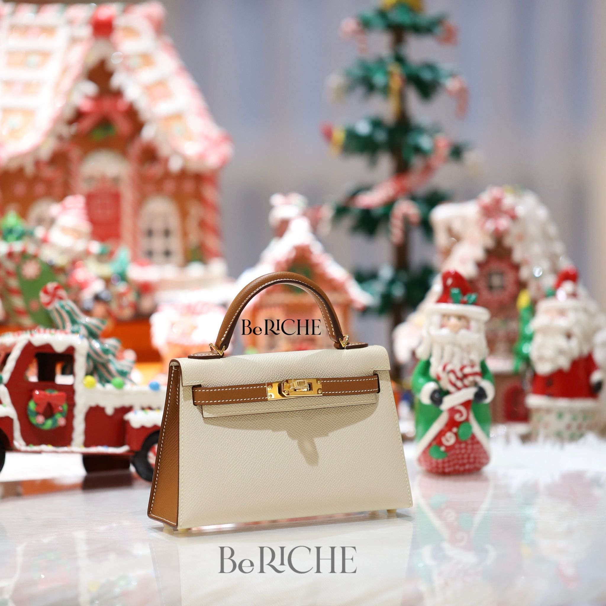 Kelly Mini K20 Epsom Bicolor (Craie/Gold)