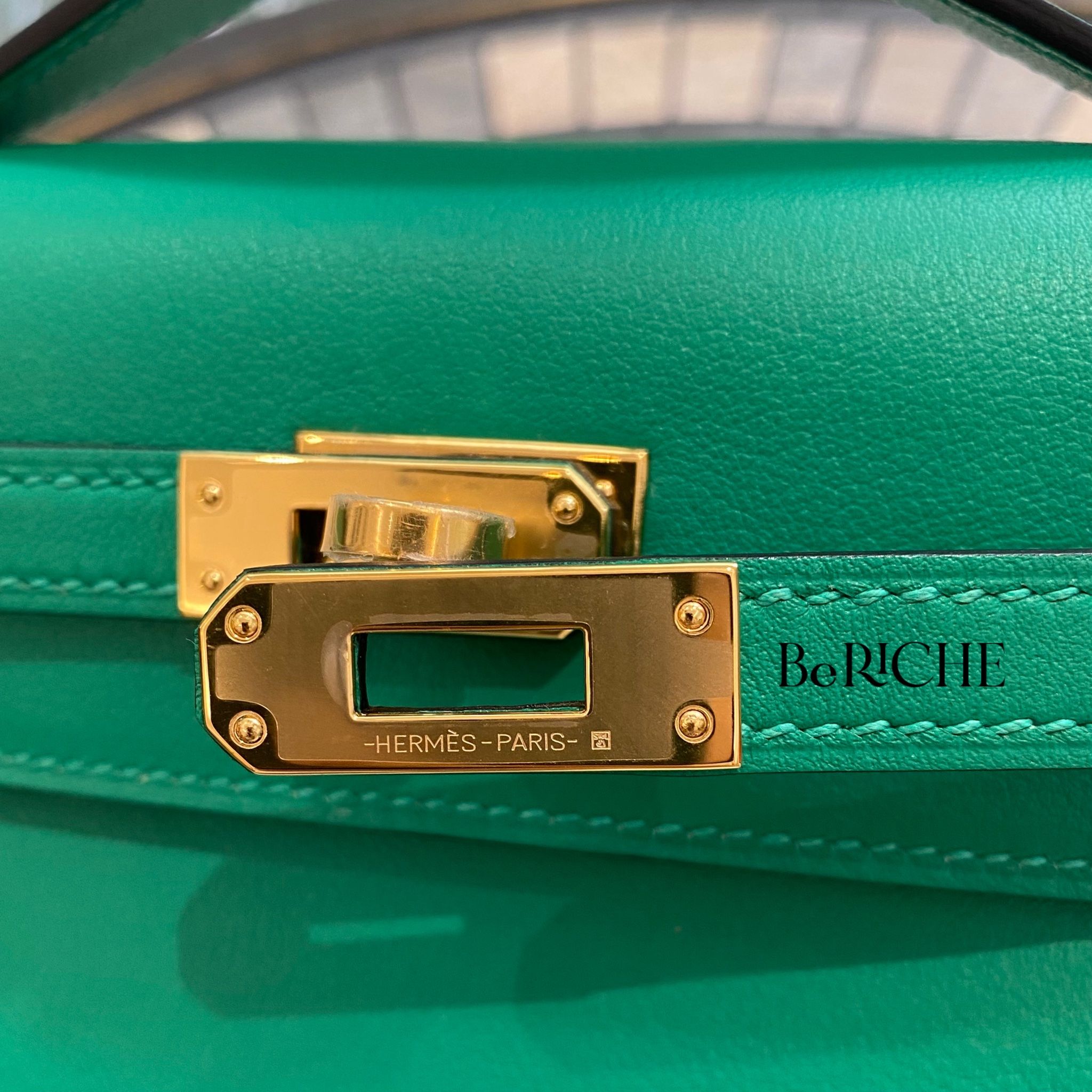 Kelly Pochette KP22 Swift Leather Menthe GHW