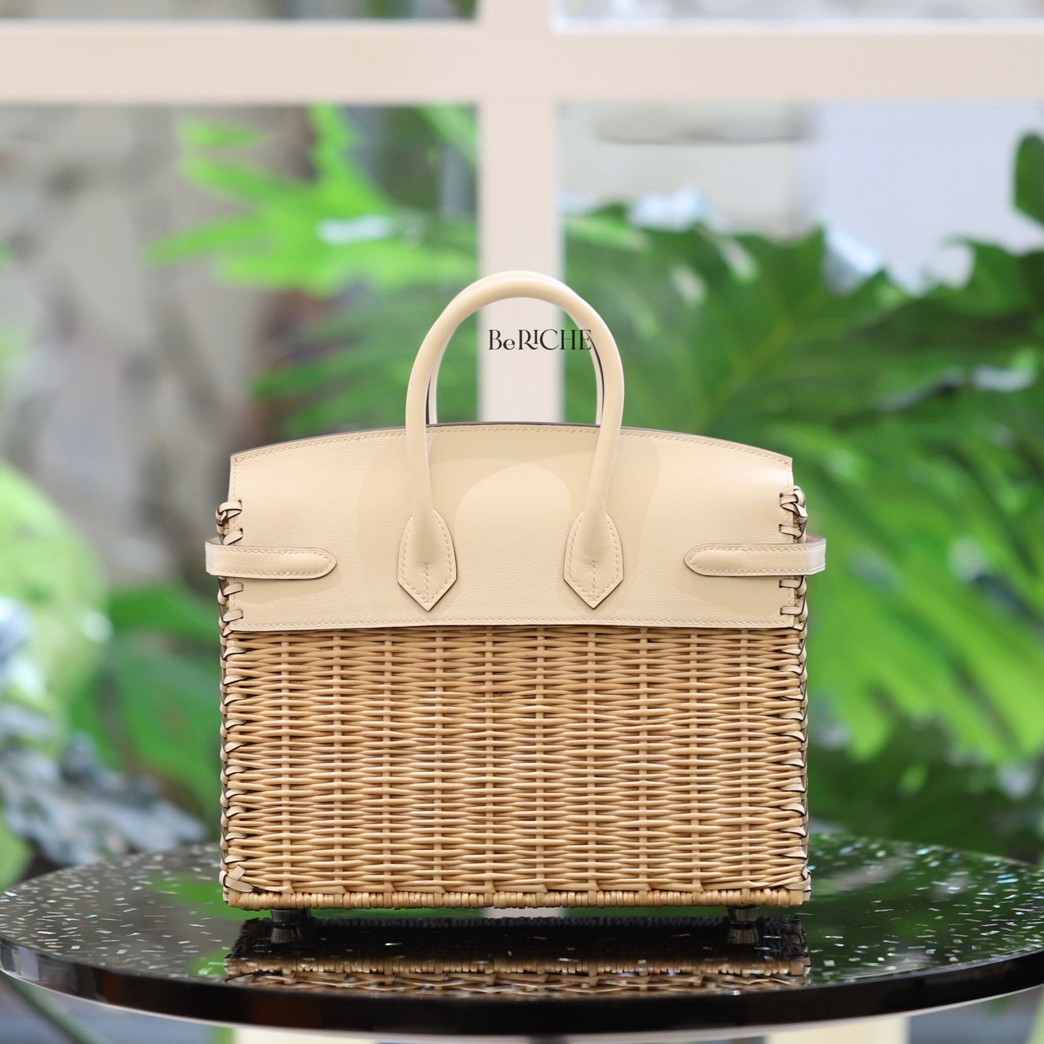 Birkin B25 Picnic Nata Swift and Osier Wicker PHW