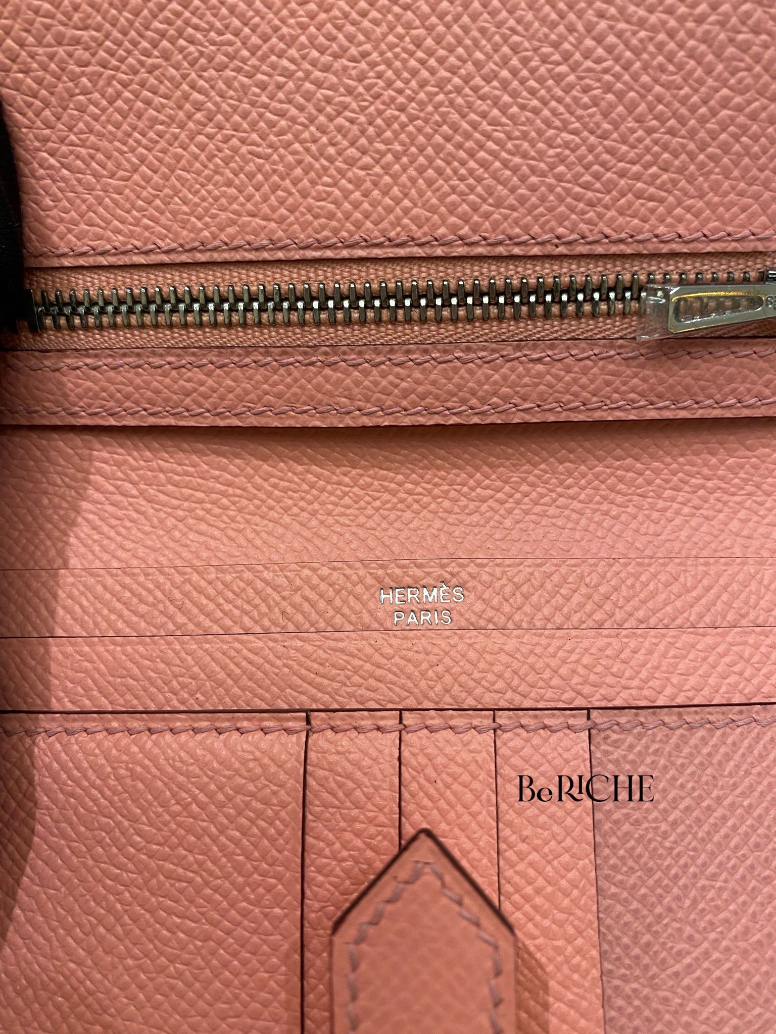 Hermes Wallet Bearn Compact Rose Confetti GHW