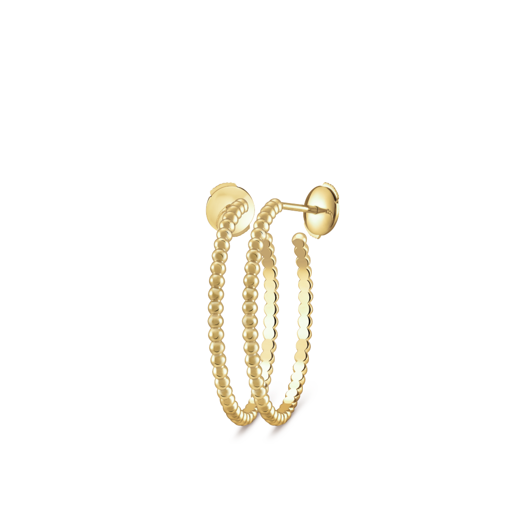 VCA Perlée pearls of gold hoop earrings, small model