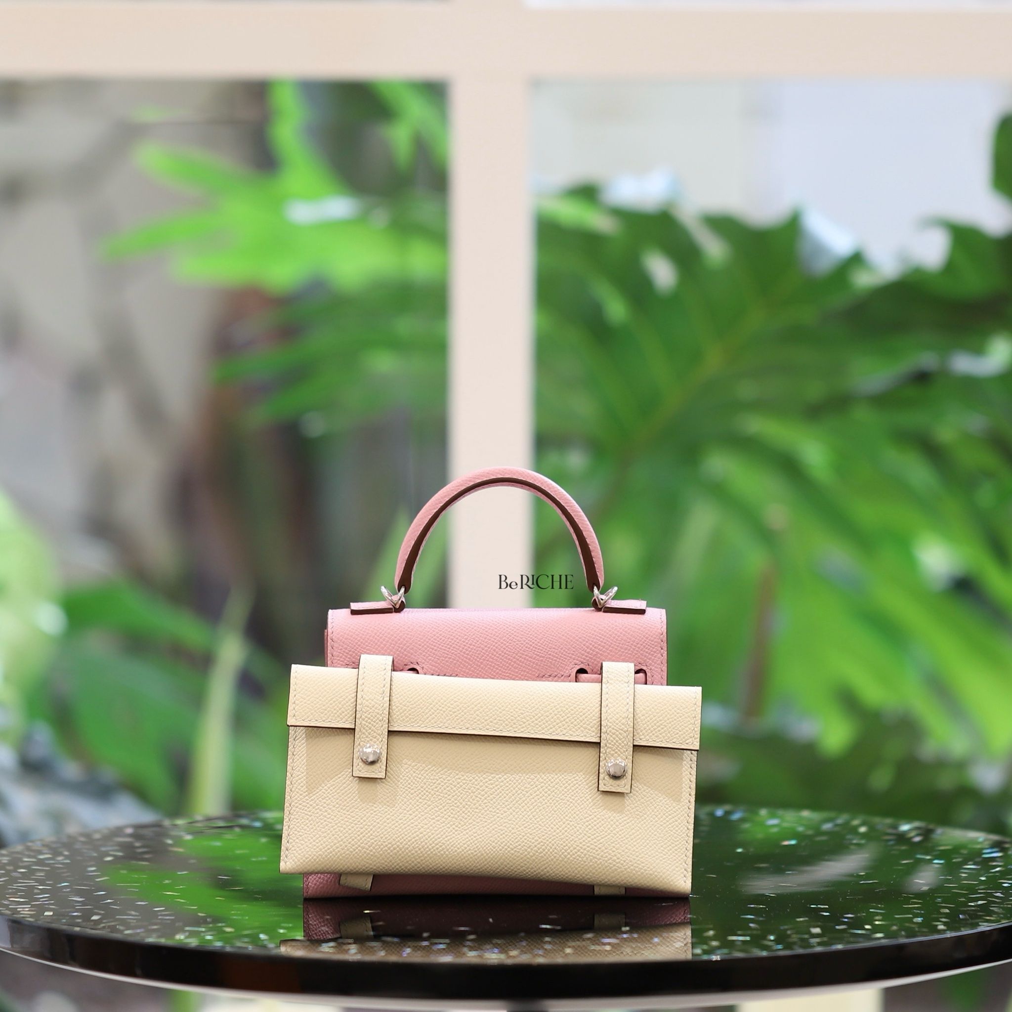 Kelly Dole Picto Mauve sylvestre/Chai/Lime/Nata Epsom leather PHW