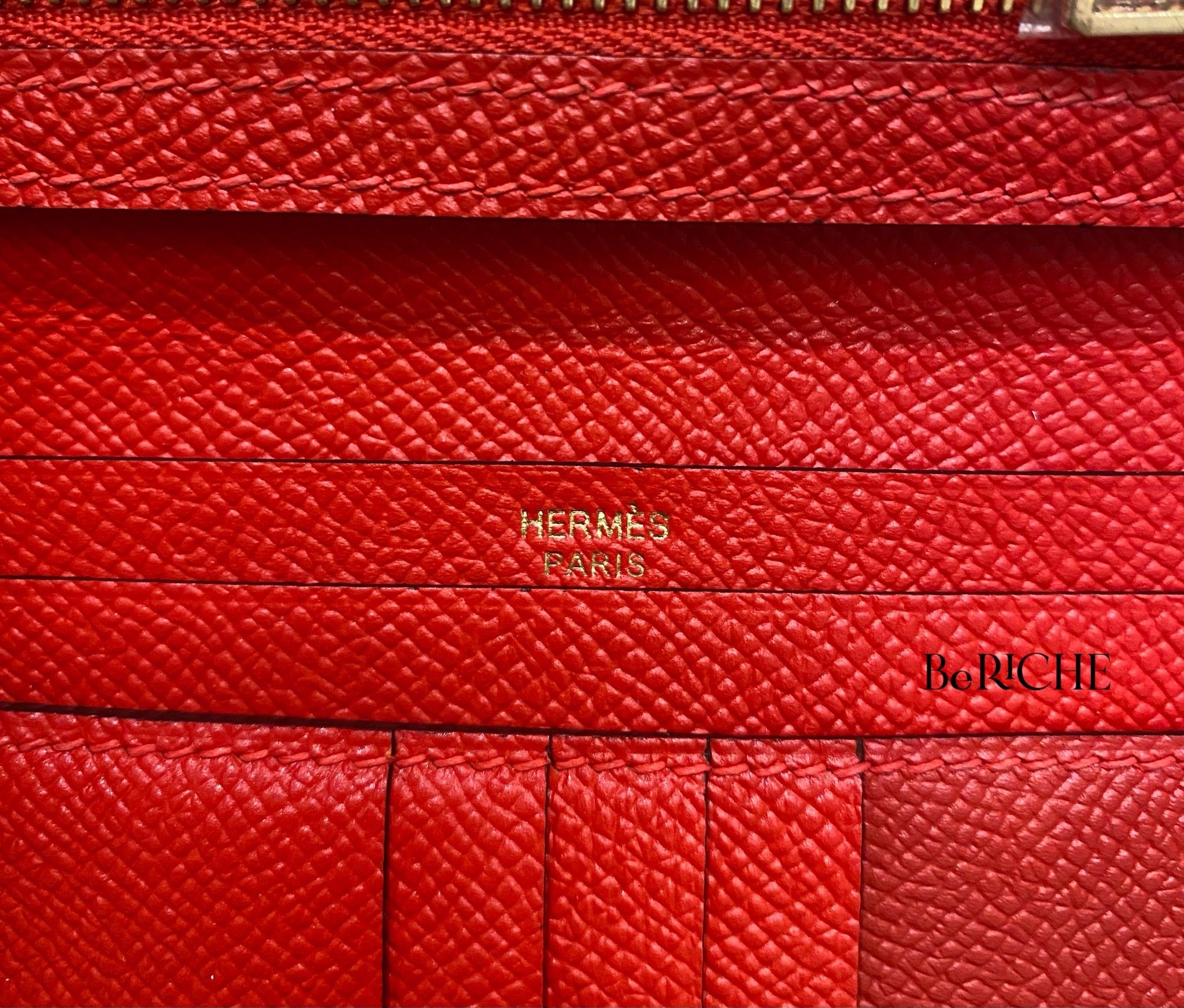 Hermes Wallet Bearn Compact Red GHW