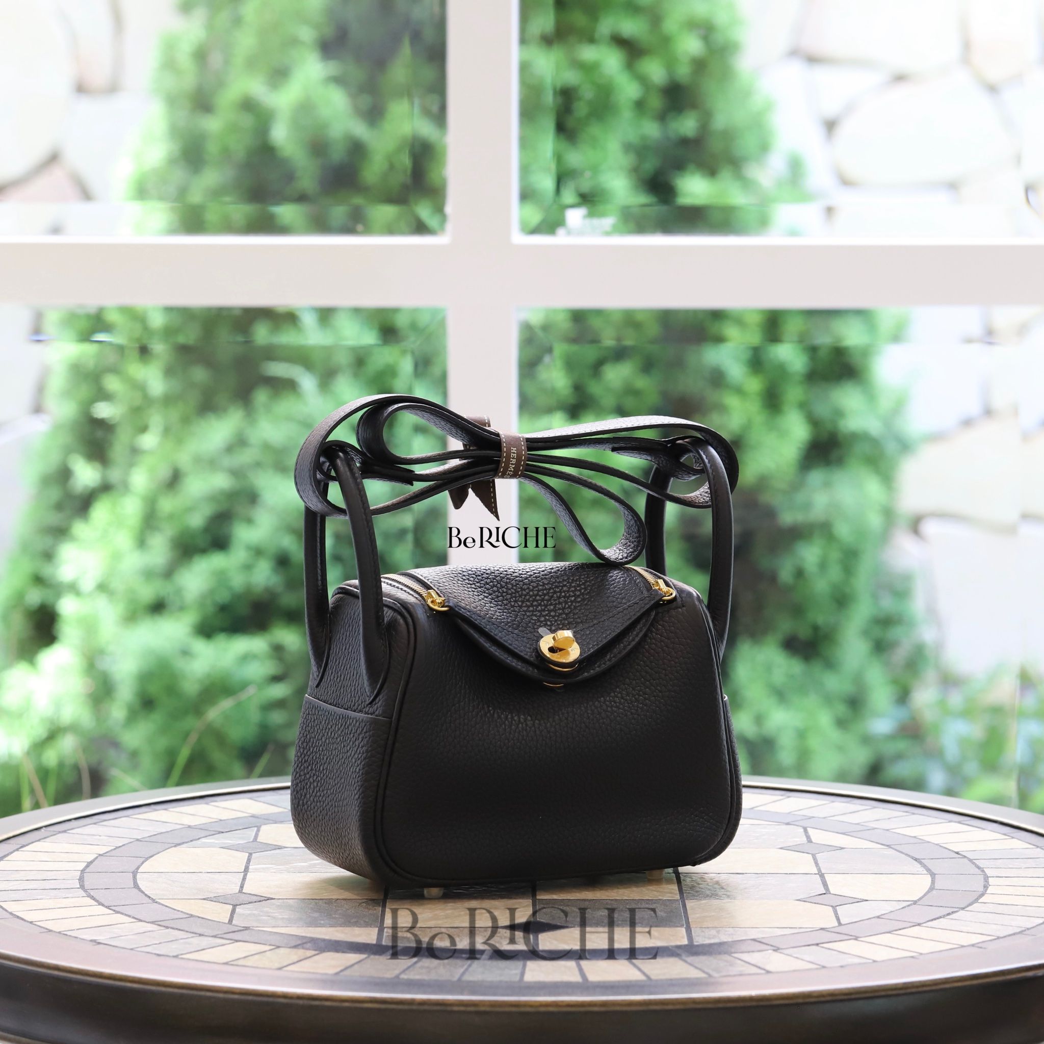 Mini Lindy 20 Clemence Leather Black GHW
