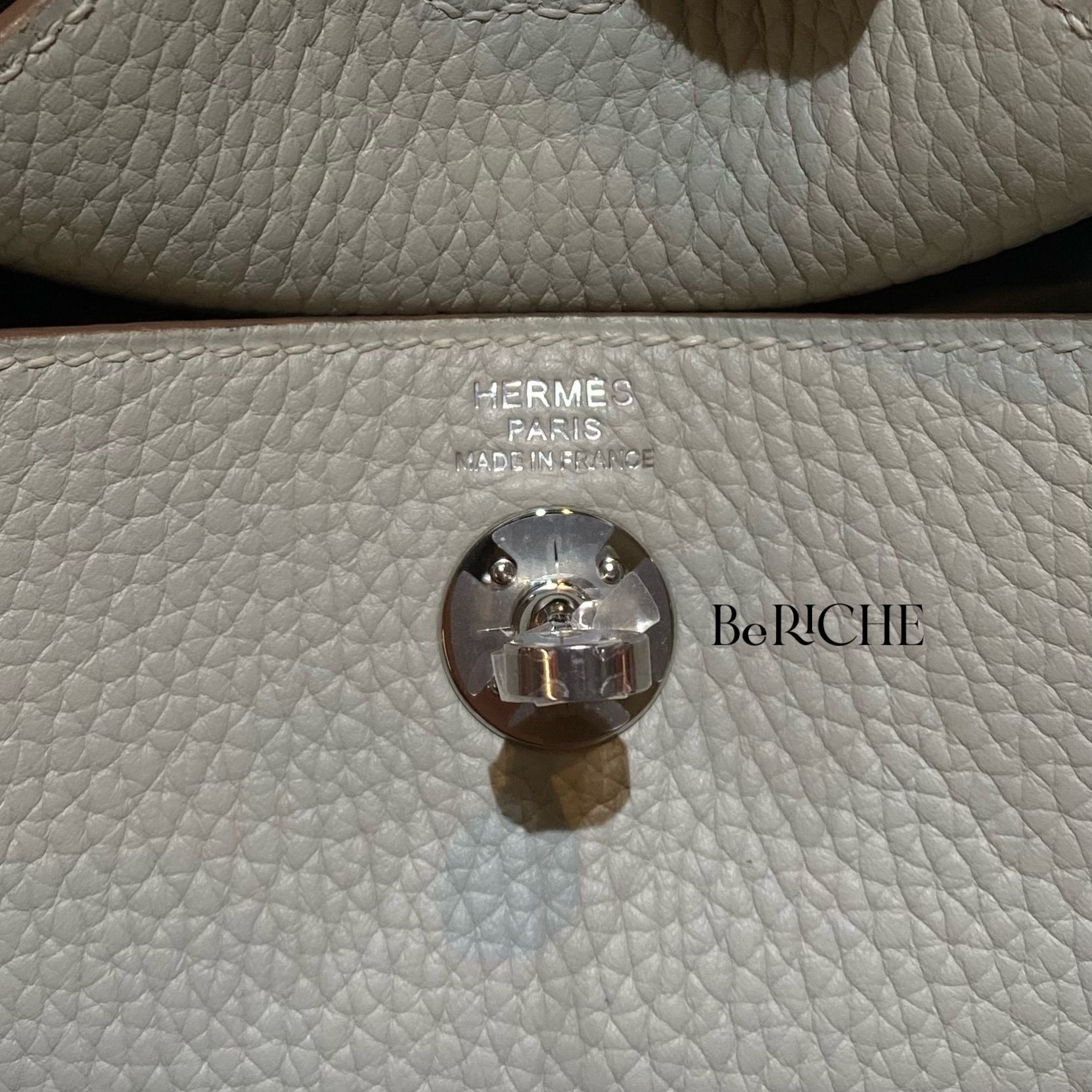 Mini Lindy 20 Clemence Leather Gris Perle PHW