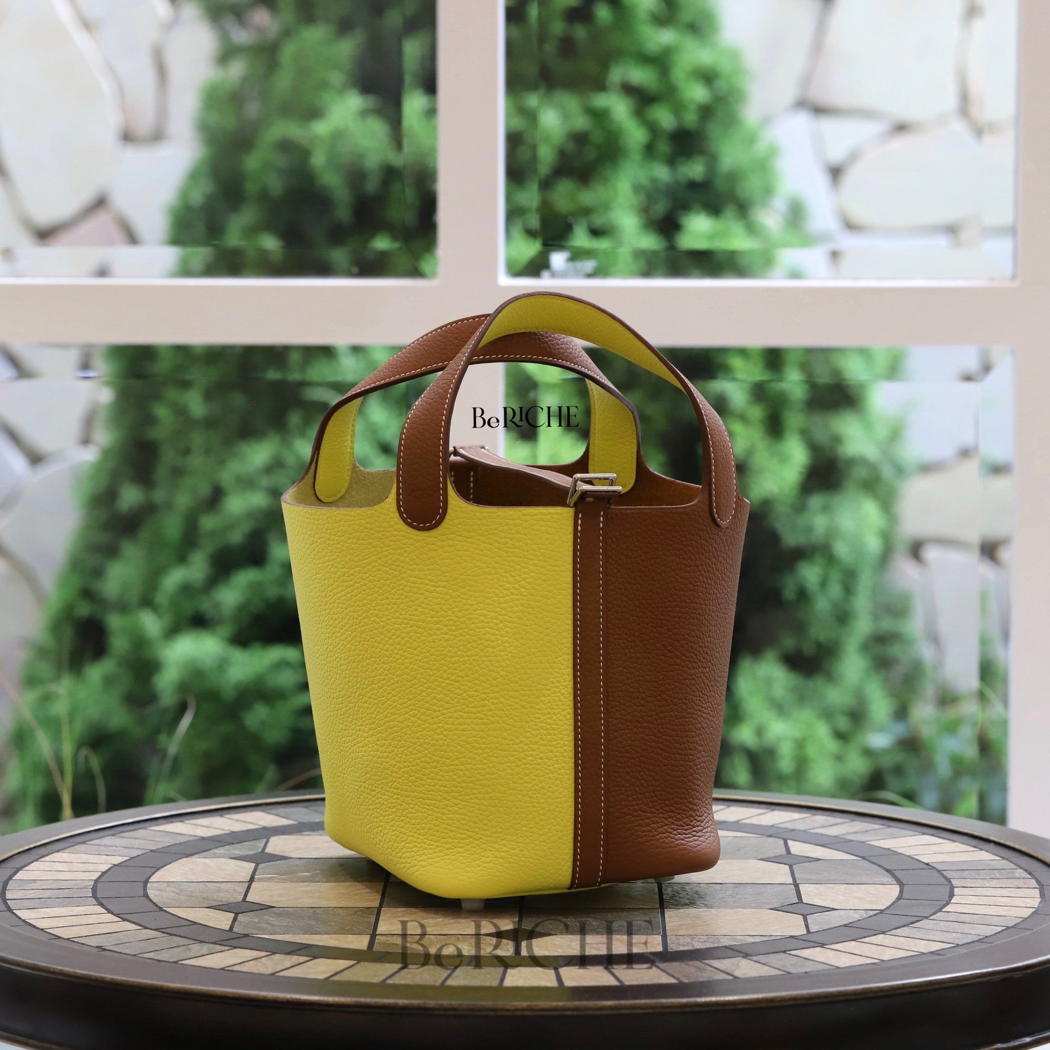 Picotin Hss P18 Clemence Leather Bicolor (Gold/Lime)