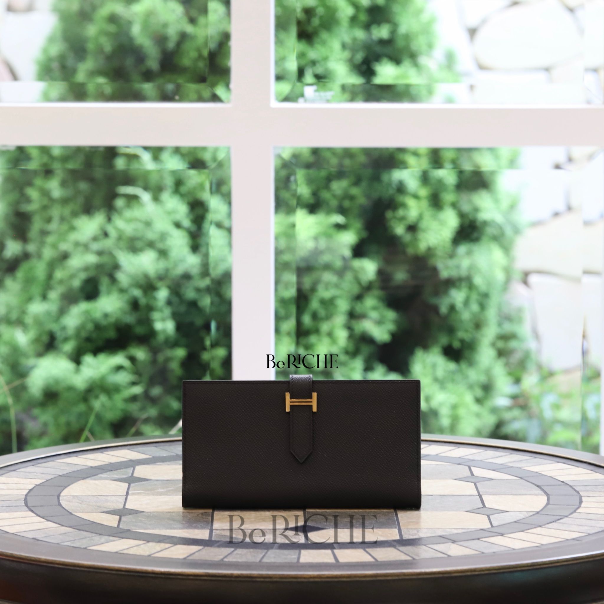 Hermes Bearn Long Wallet Black RGHW