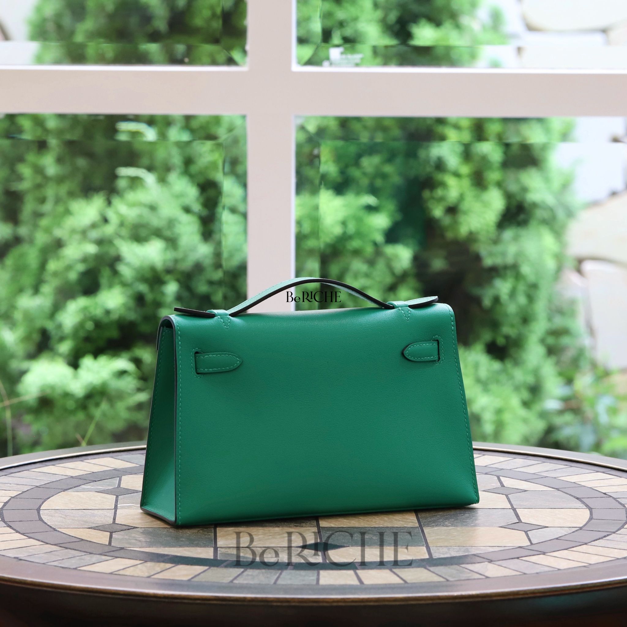 Kelly Pochette KP22 Swift Leather Menthe GHW