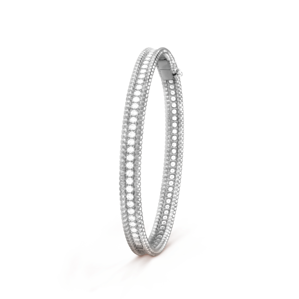 VCA Perlée diamonds bracelet, 1 row, medium model
