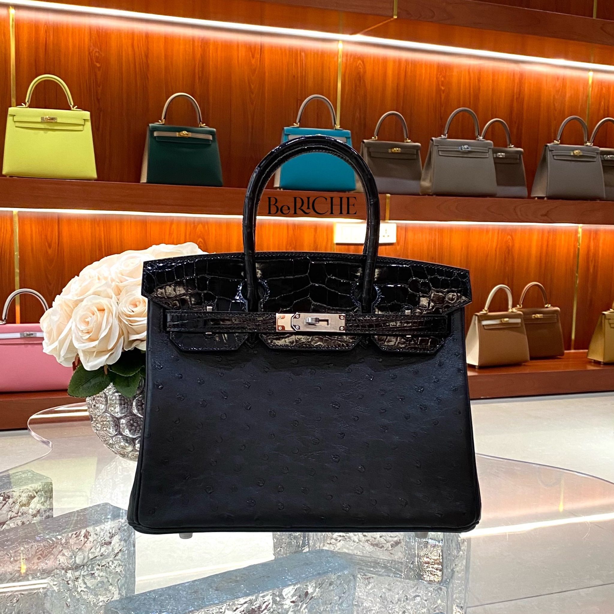 Birkin B30 Touch Ostrich Nilo Crocodile