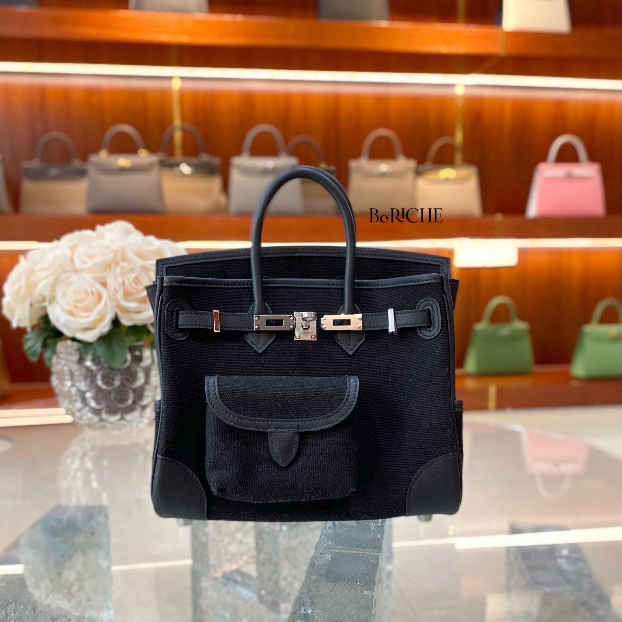 Birkin B25 Cargo Black PHW