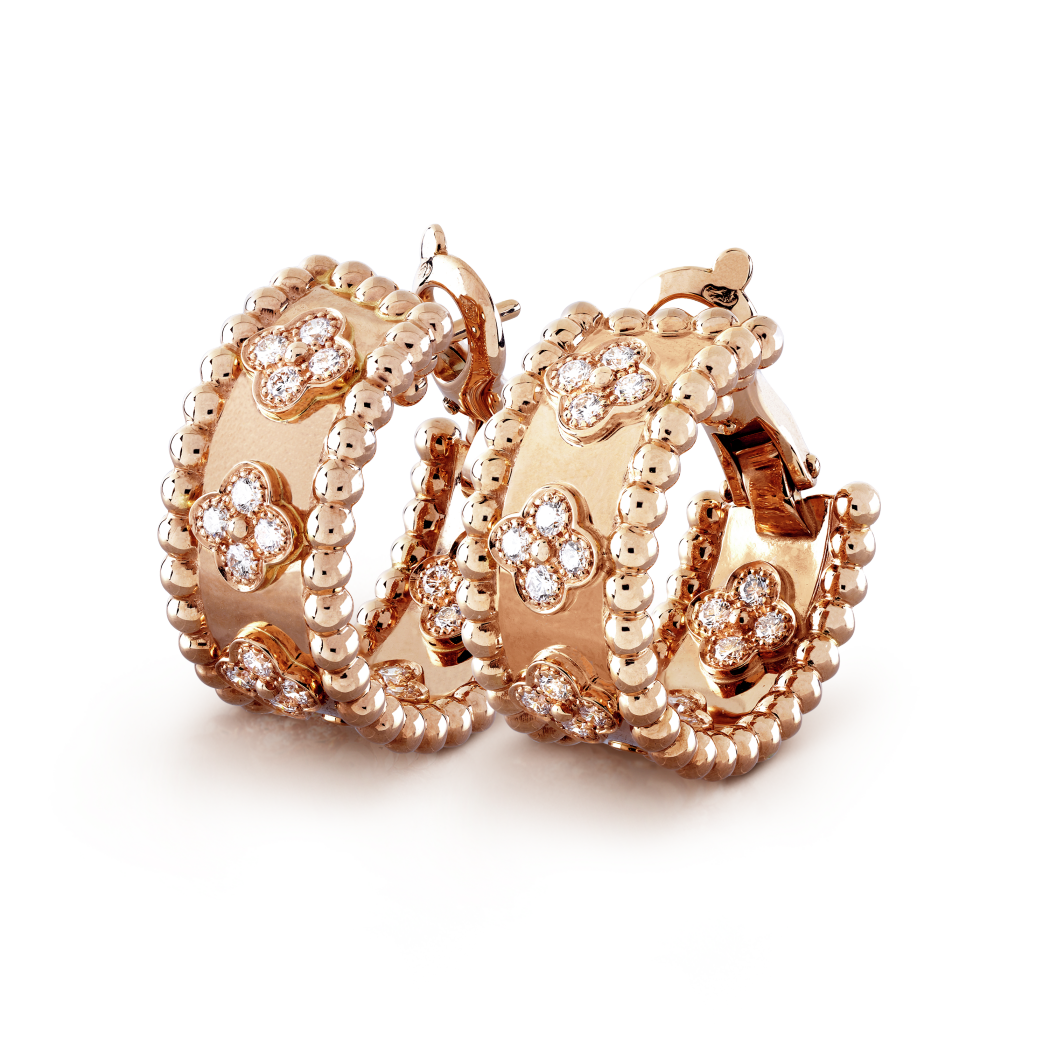 VCA Perlée clovers hoop earrings