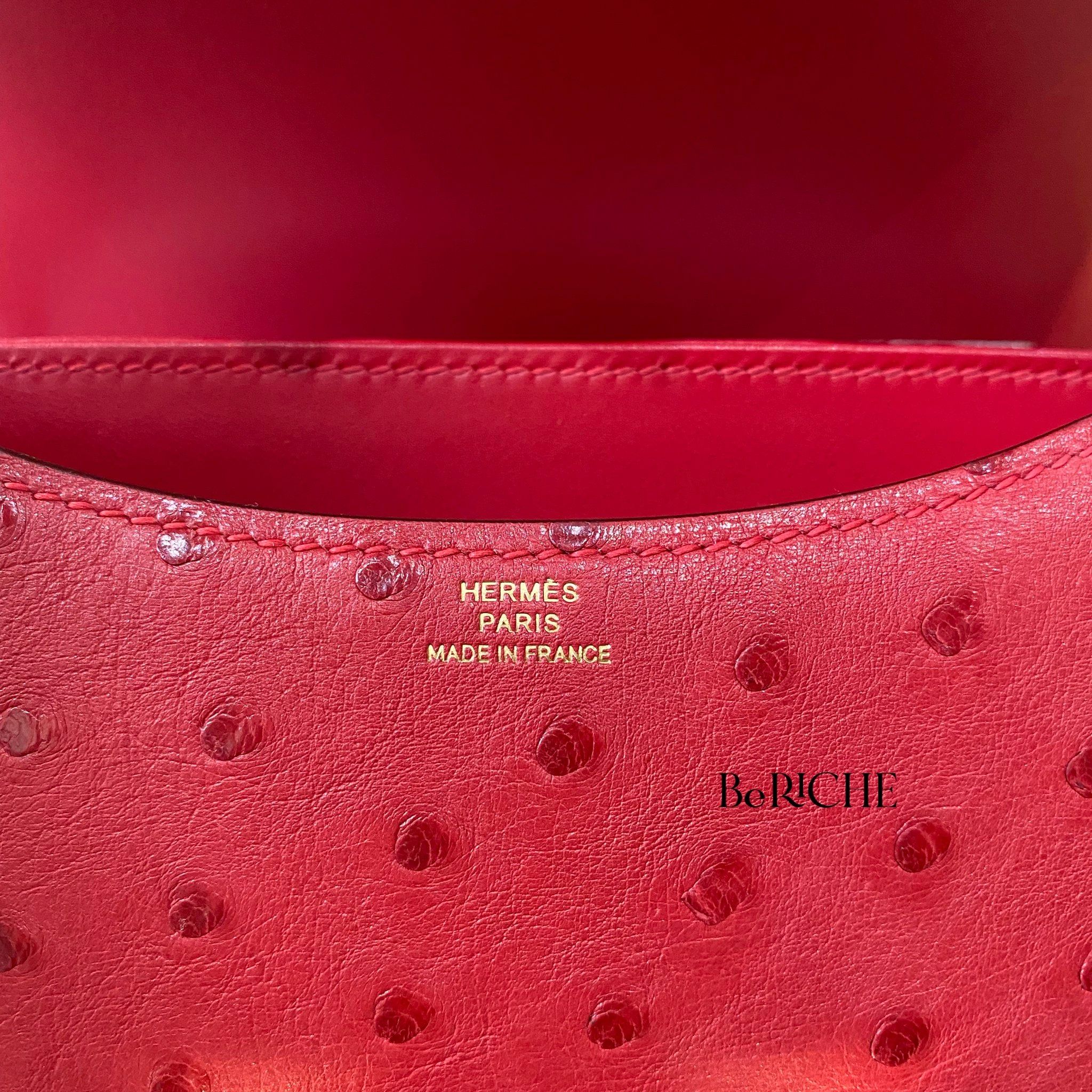Constance 18 Ostrich Rouge Vif GHW