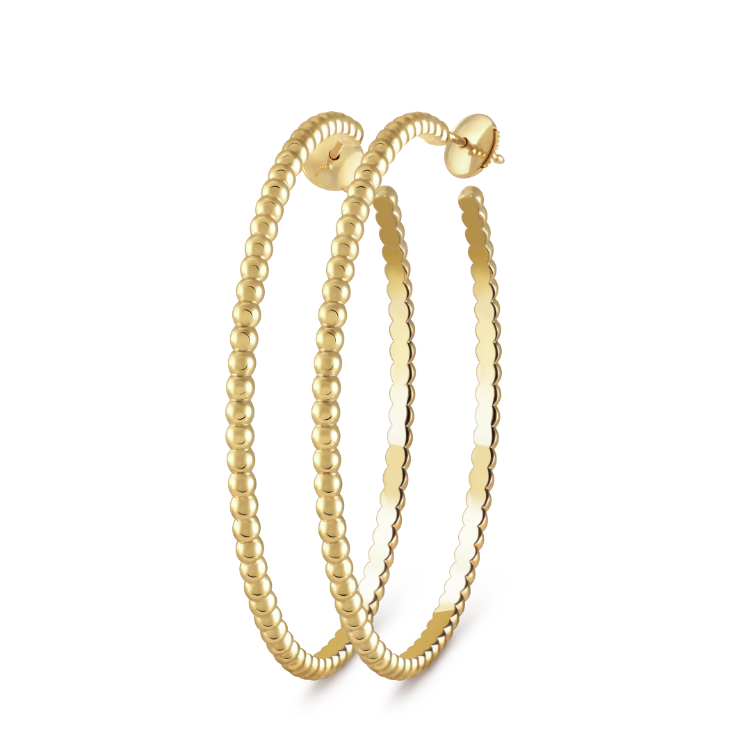 VCA Perlée pearls of gold hoop earrings, large model