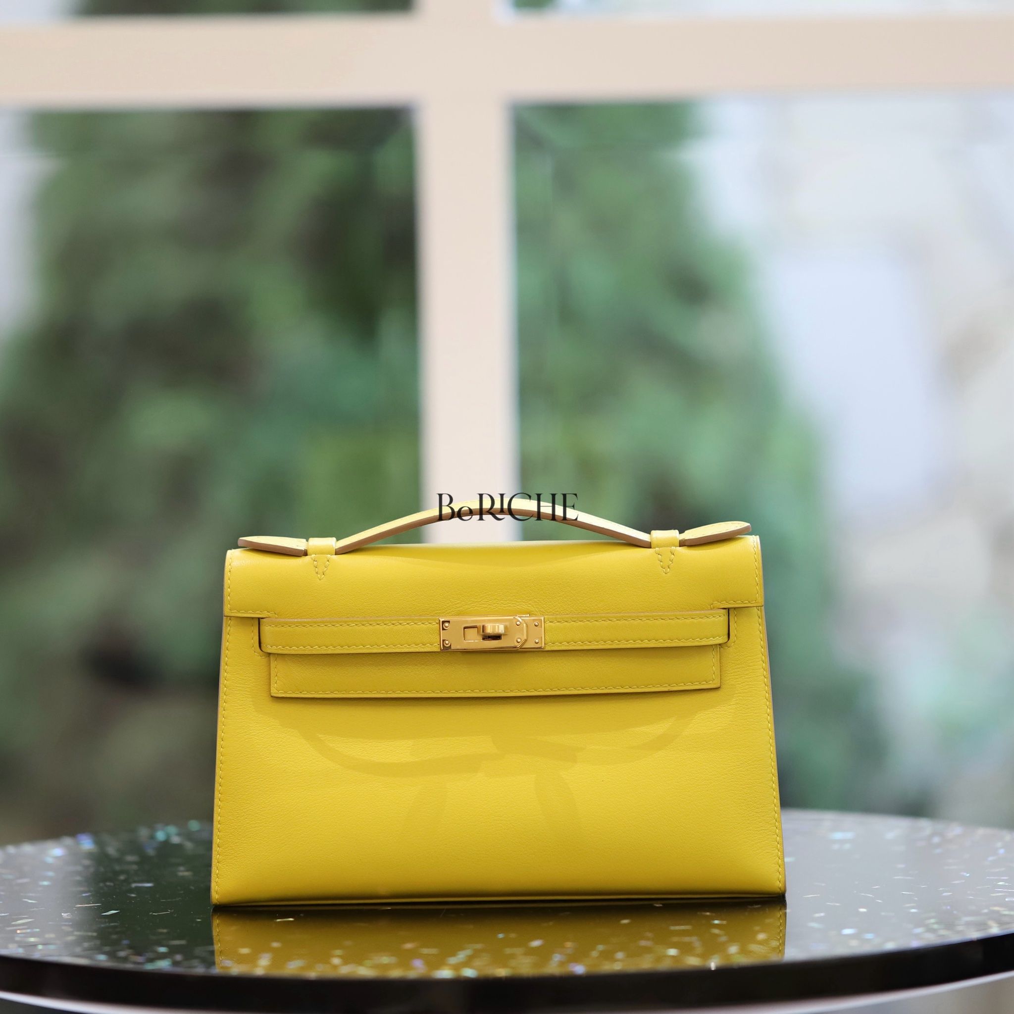 Kelly Pochette KP22 Swift Leather Lime GHW