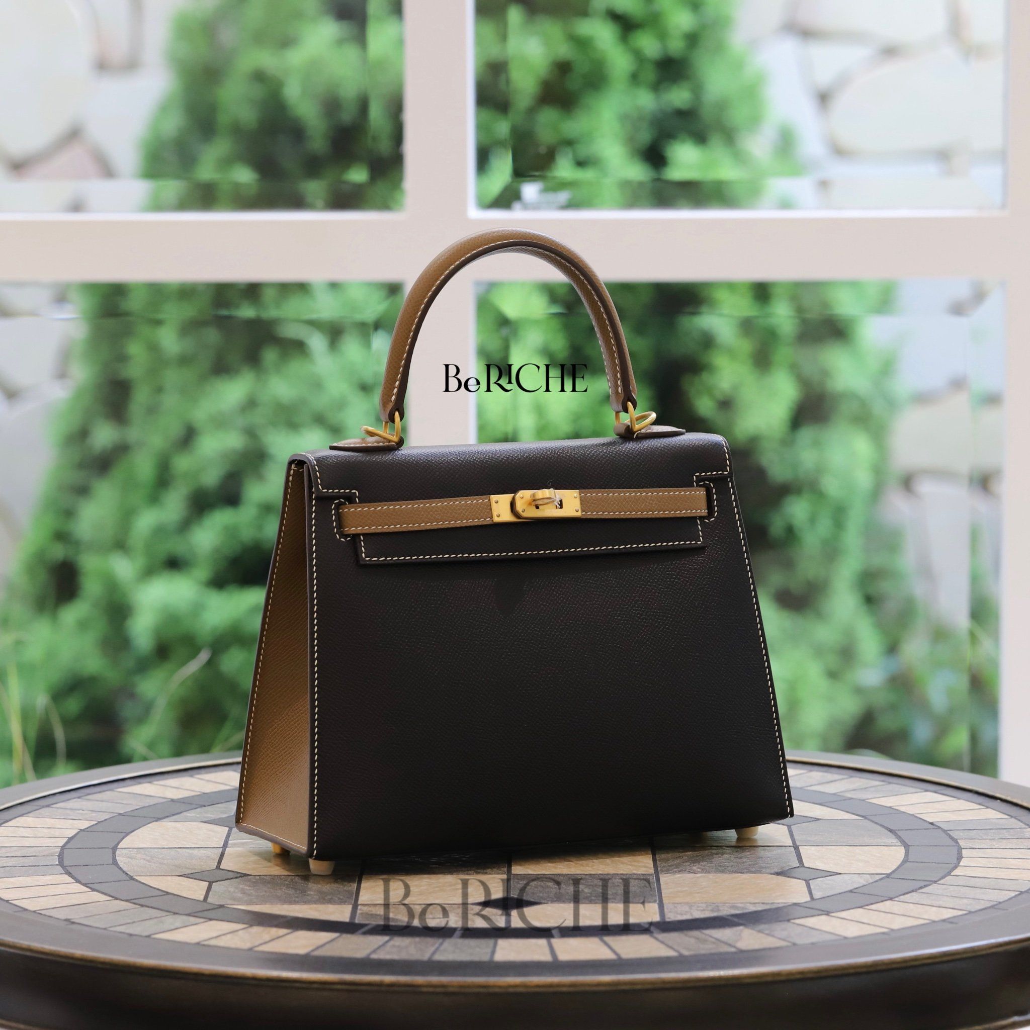Kelly Hss K25 Epsom Bicolor (Noir Black/Etoupe)
