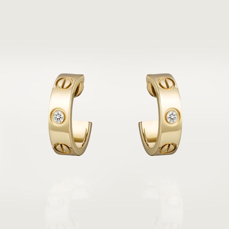 Cartier love earrings, diamond