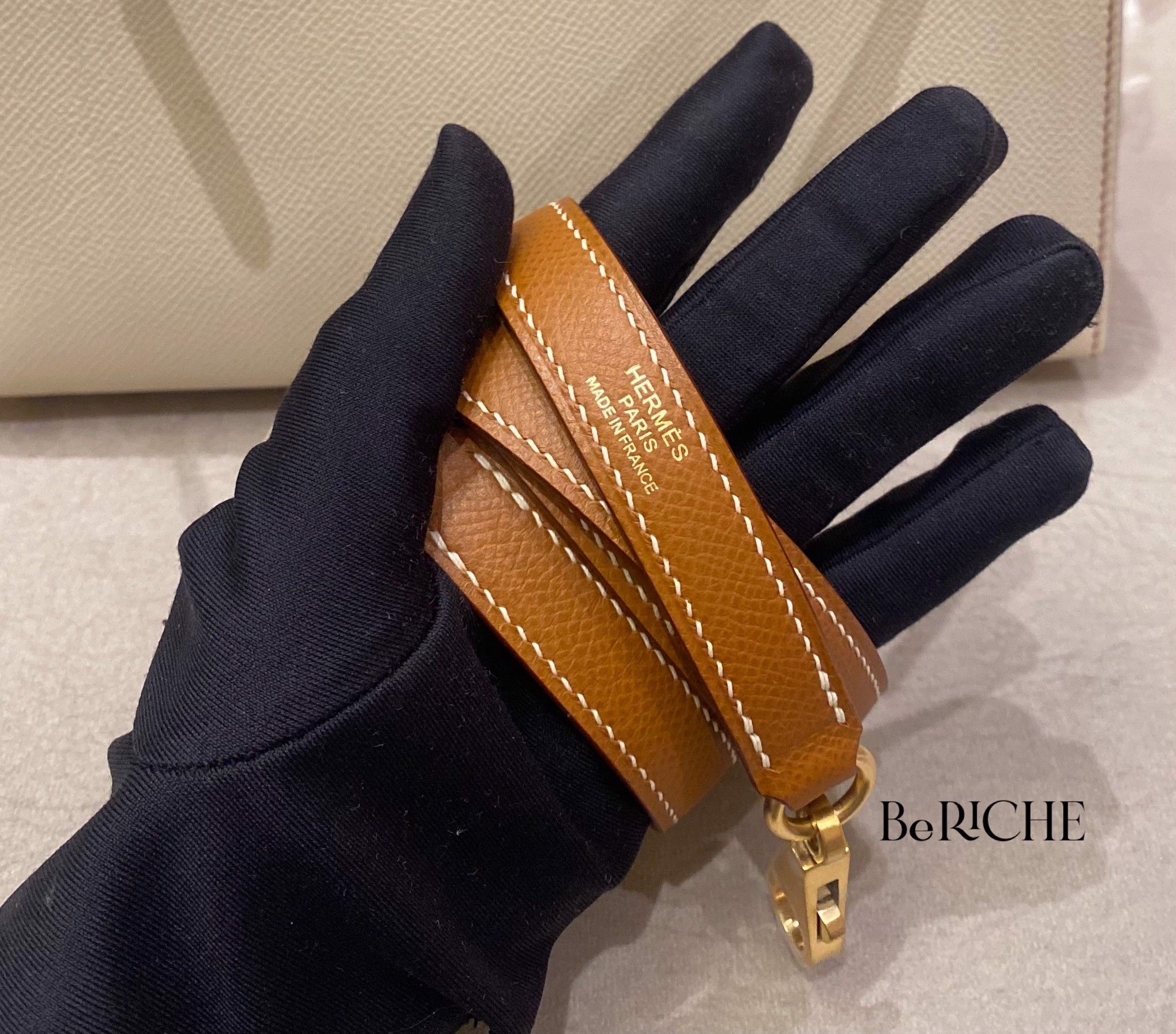 Kelly K25 Epsom Bicolor (Craie/Gold) GHW