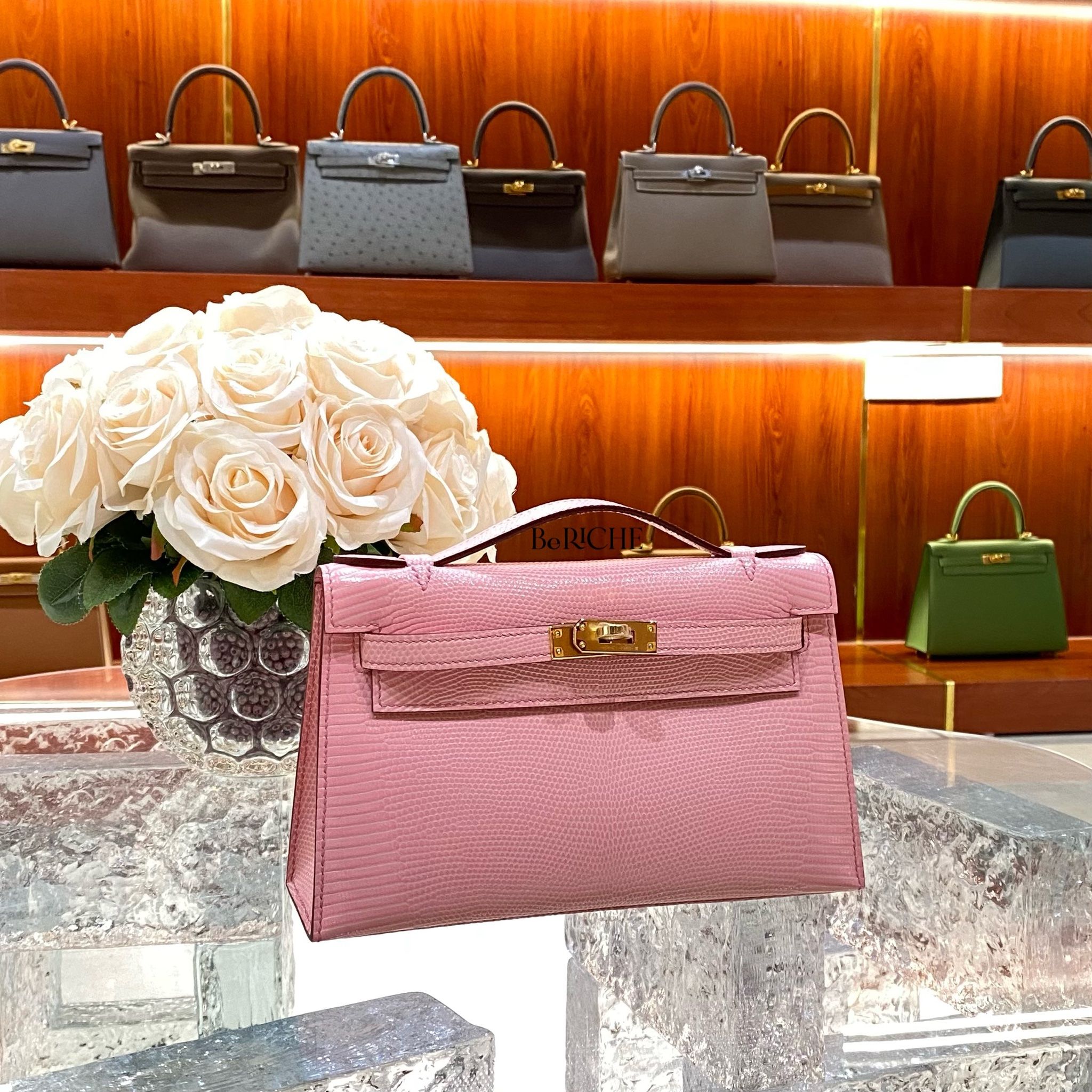 Kelly Pochette KP22 Lizard Pink GHW
