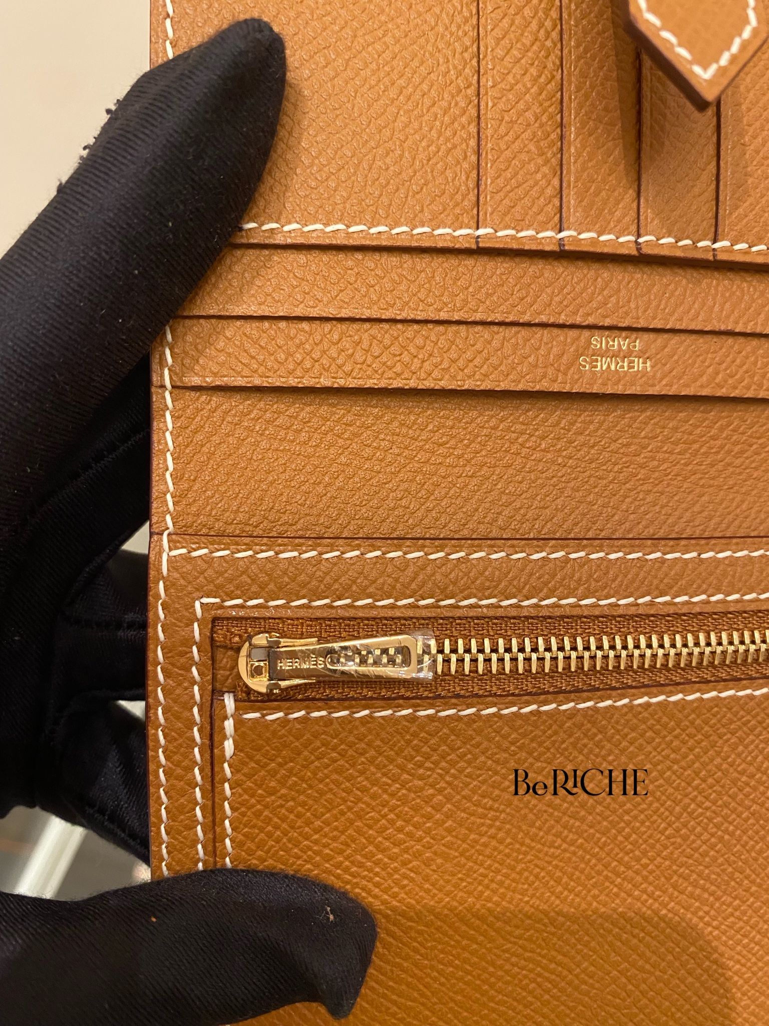 Hermes Wallet Bearn Compact Gold GHW