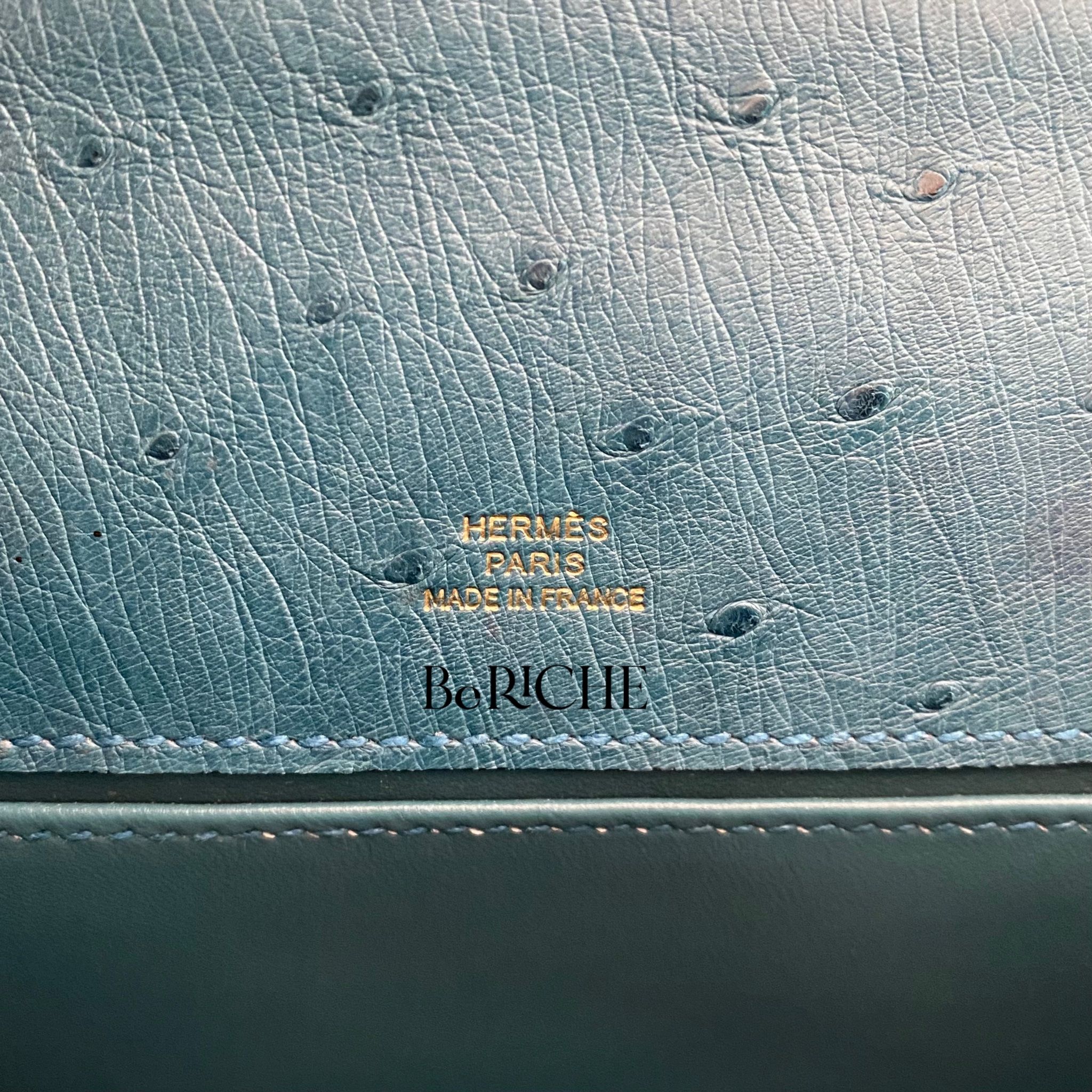 Kelly Pochette KP22 Ostrich Colvert GHW