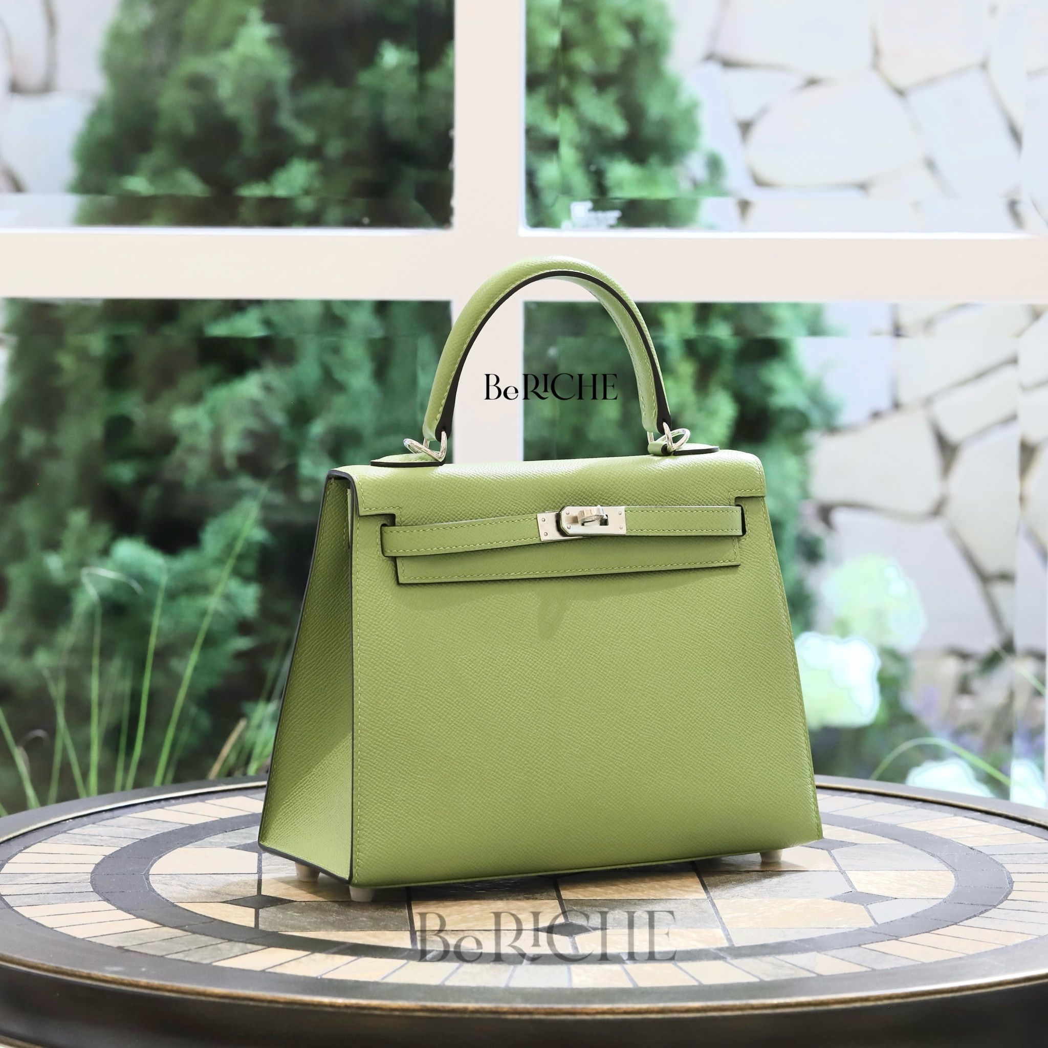 Kelly K25 Epsom Vert Criquet PHW