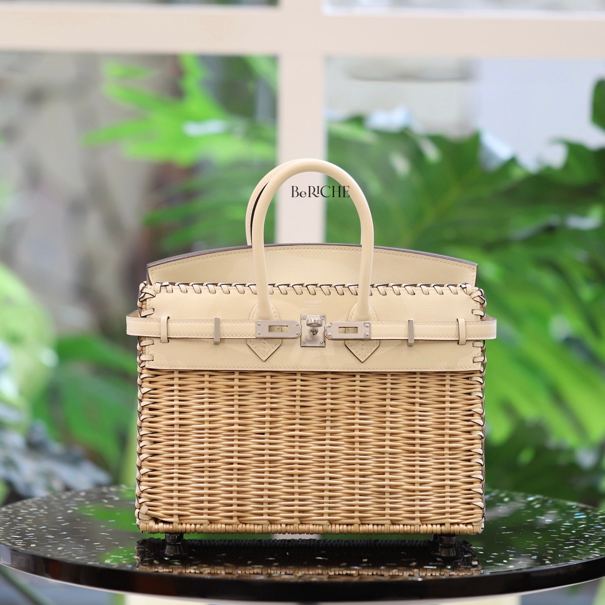 Birkin B25 Picnic Nata Swift and Osier Wicker PHW