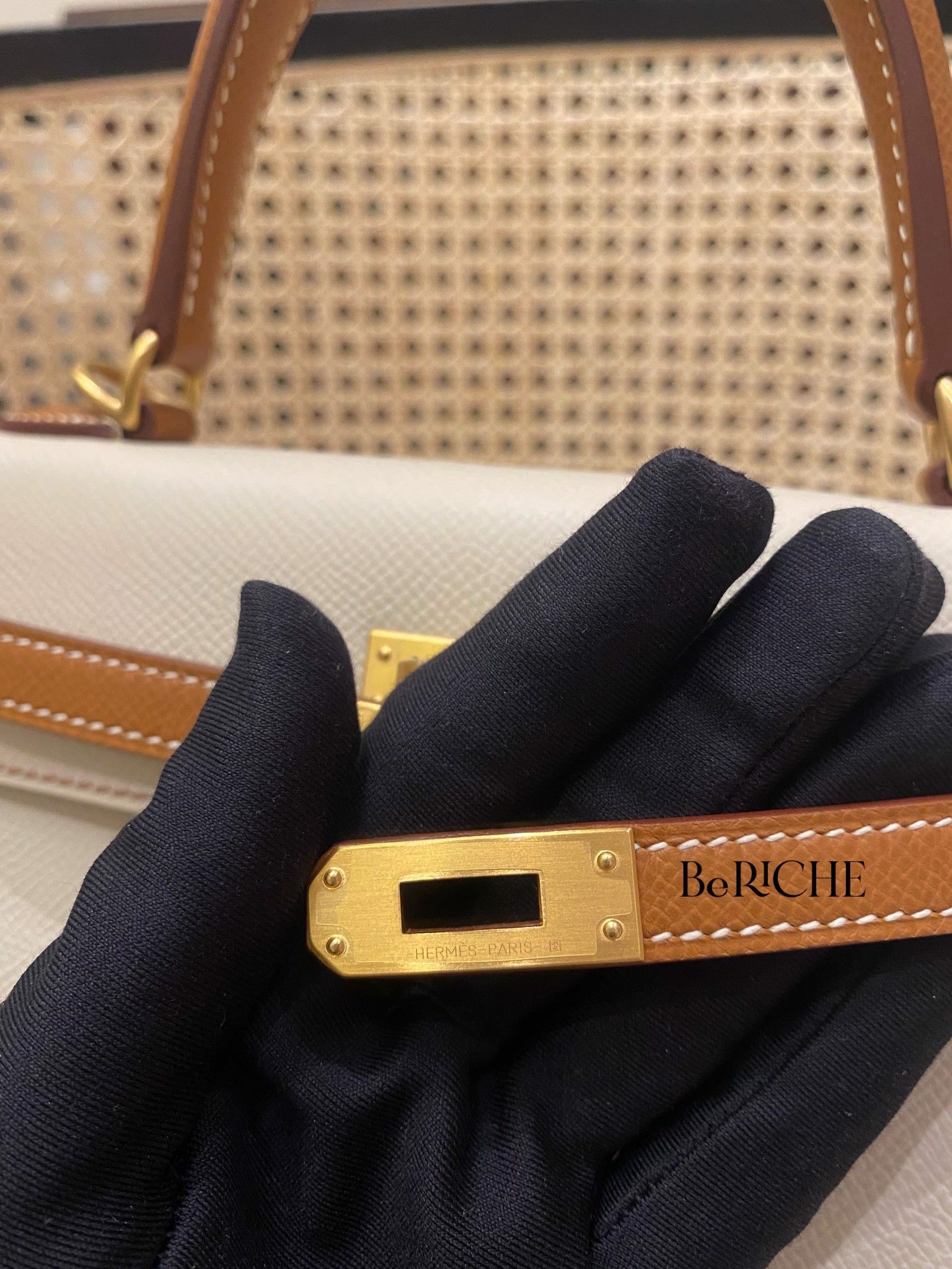 Kelly K25 Epsom Bicolor (Craie/Gold) GHW