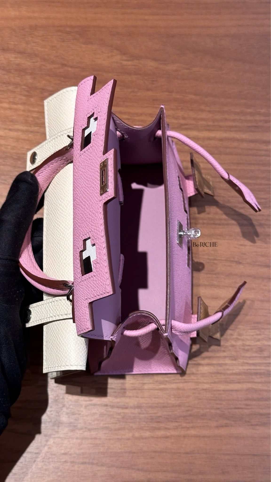 Kelly Dole Picto Mauve sylvestre/Chai/Lime/Nata Epsom leather PHW