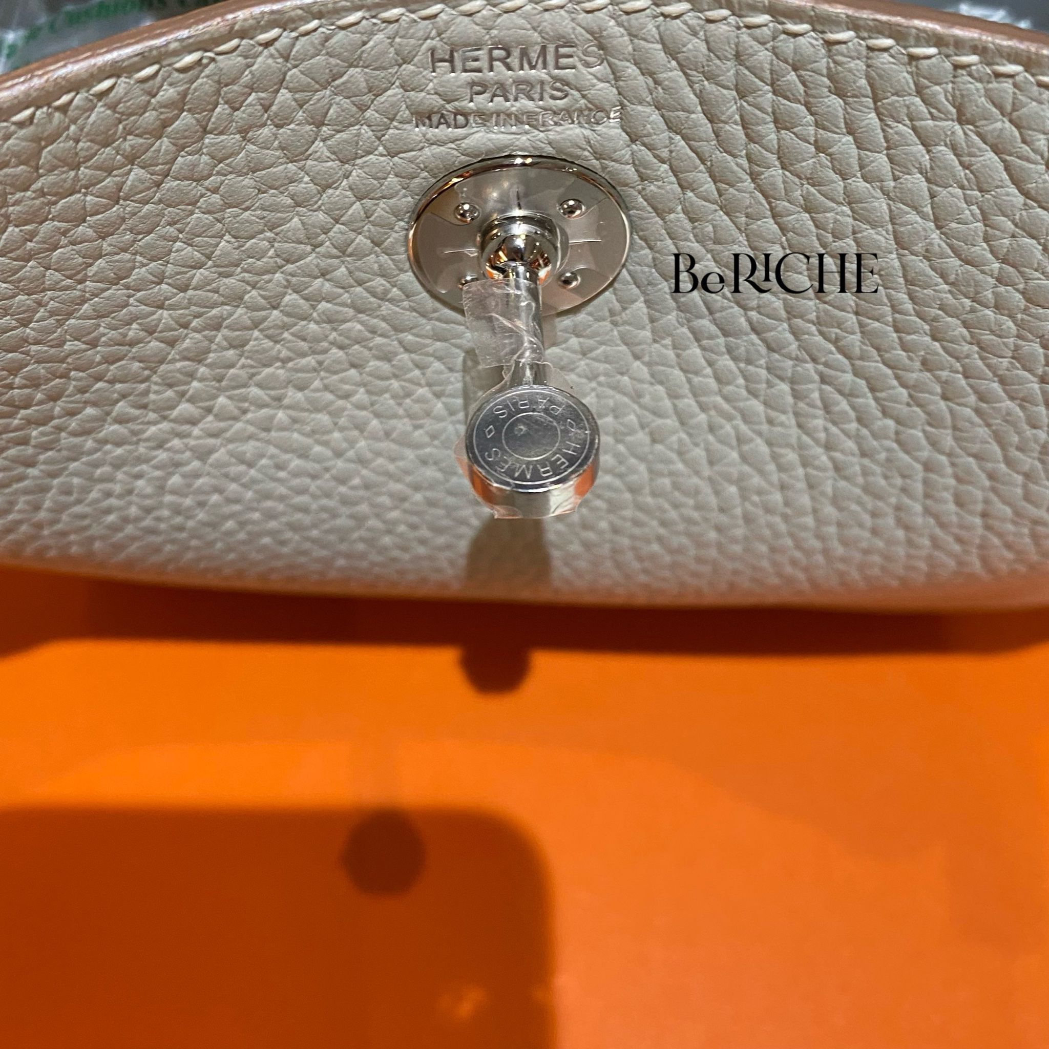 Mini Lindy 20 Clemence Leather Gris Perle PHW