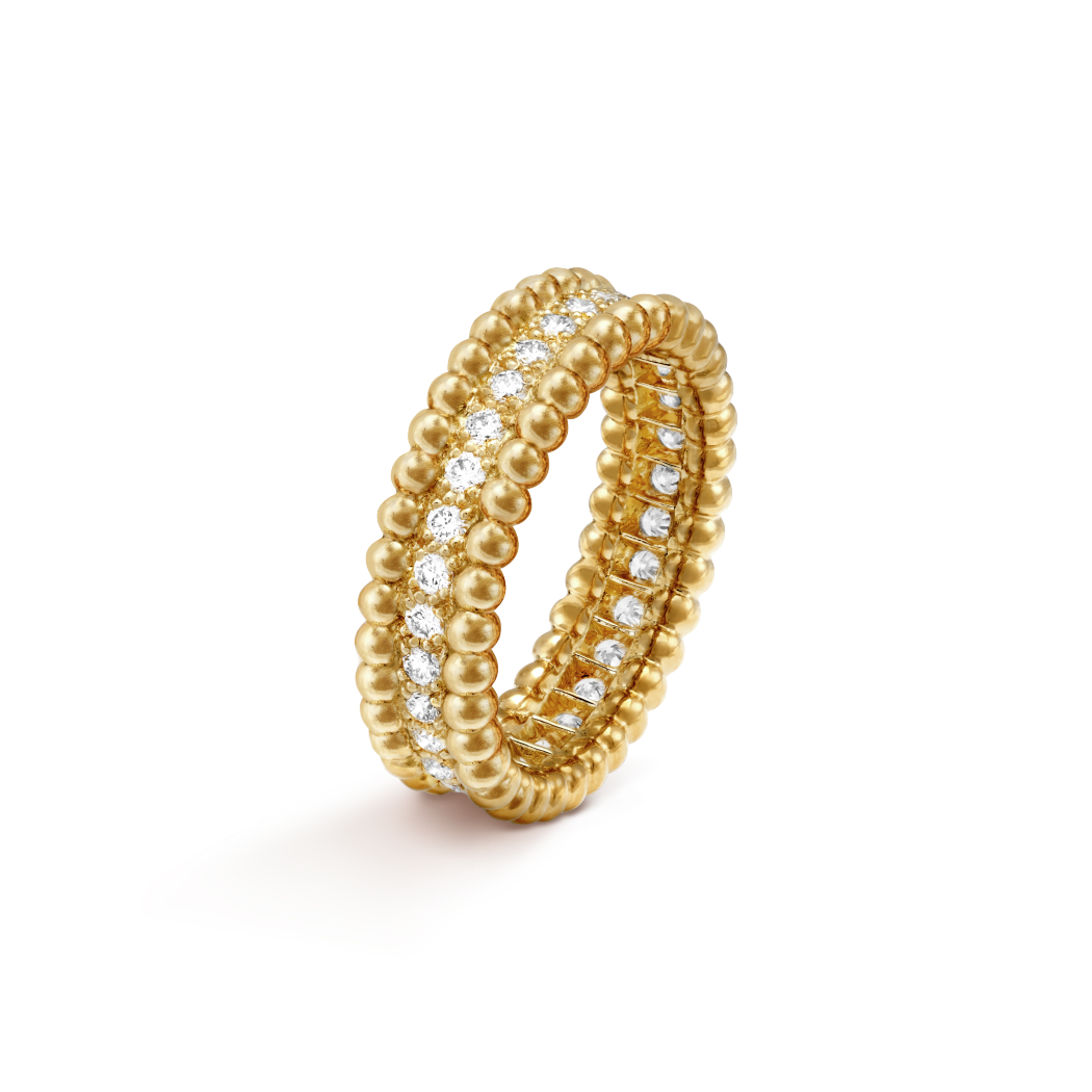 VCA Perlée diamonds ring, 1 row