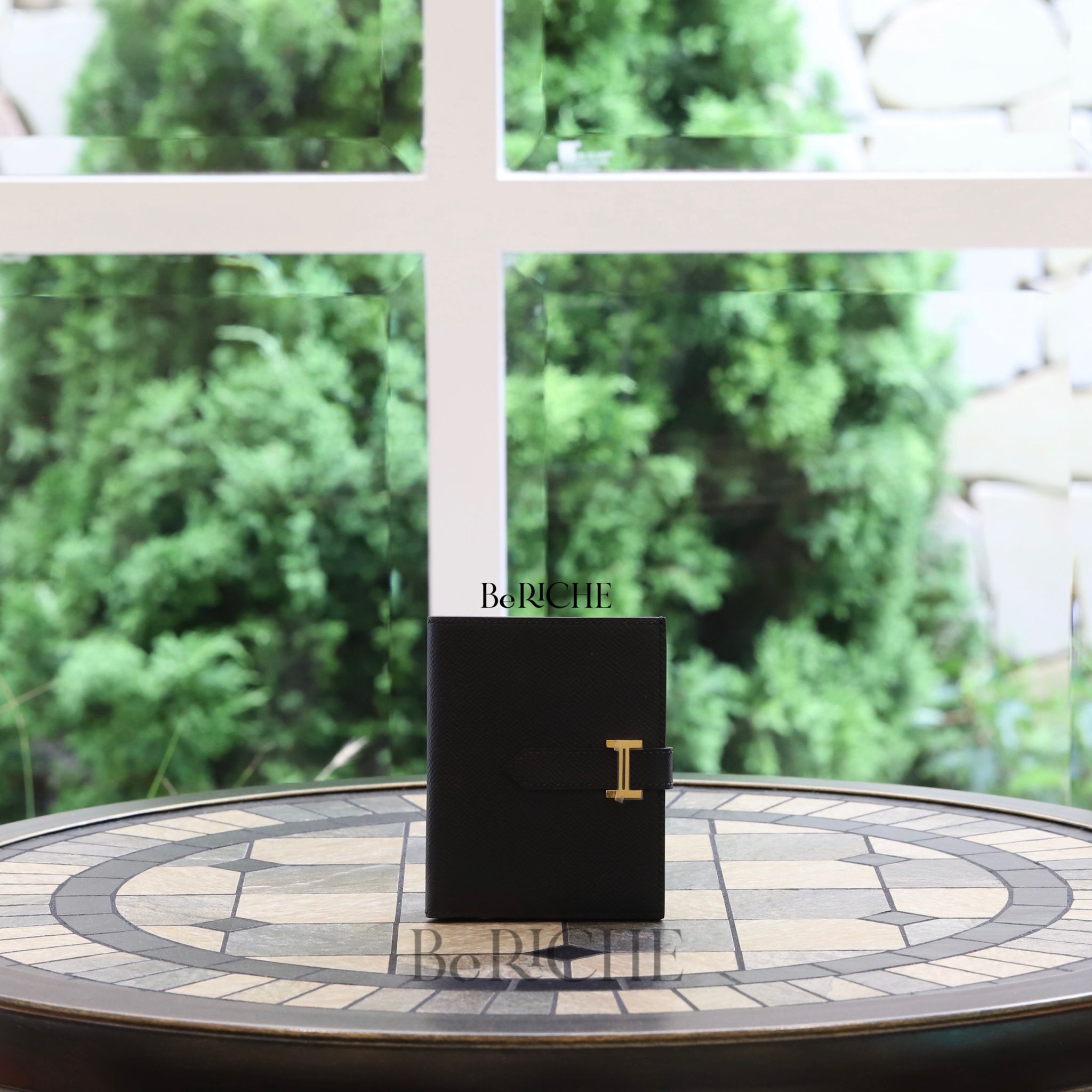 Hermes Wallet Bearn Compact Black GHW