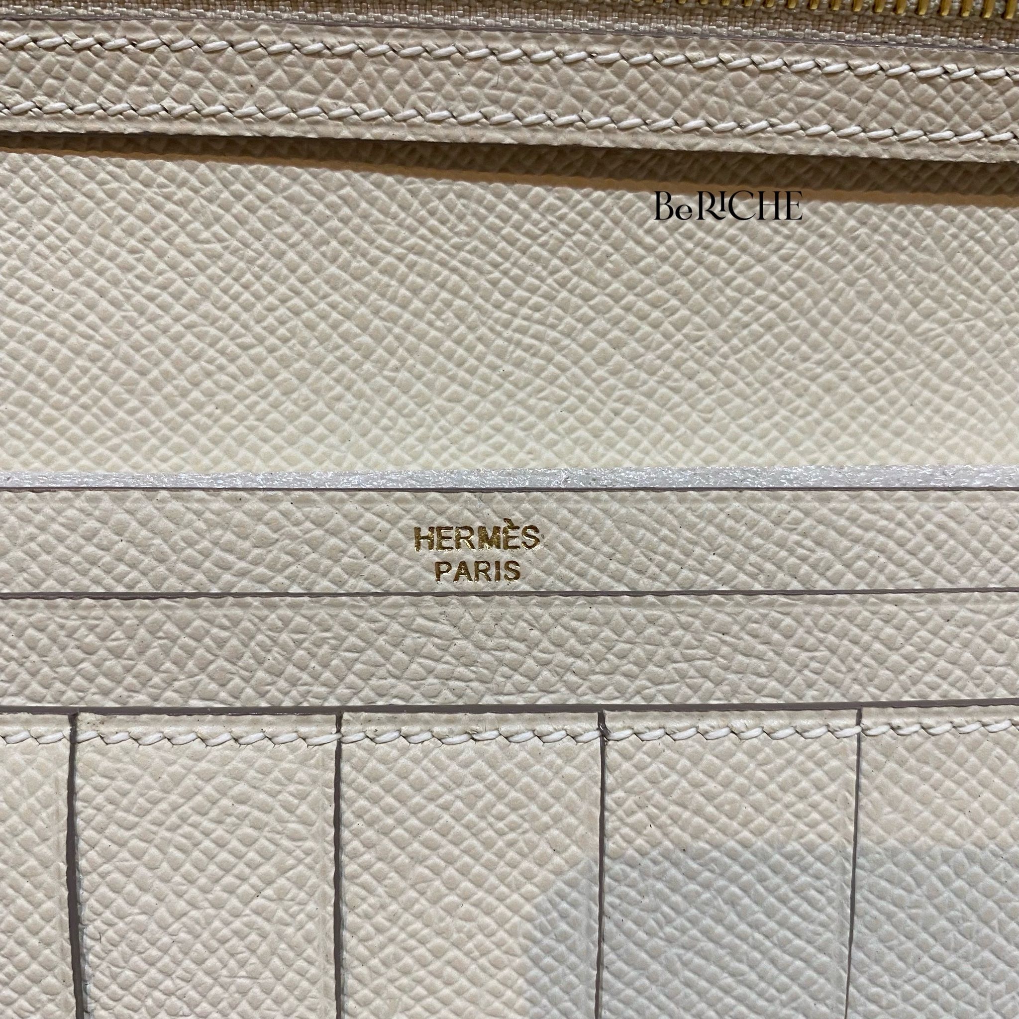 Hermes Bearn Long Wallet Craie RGHW
