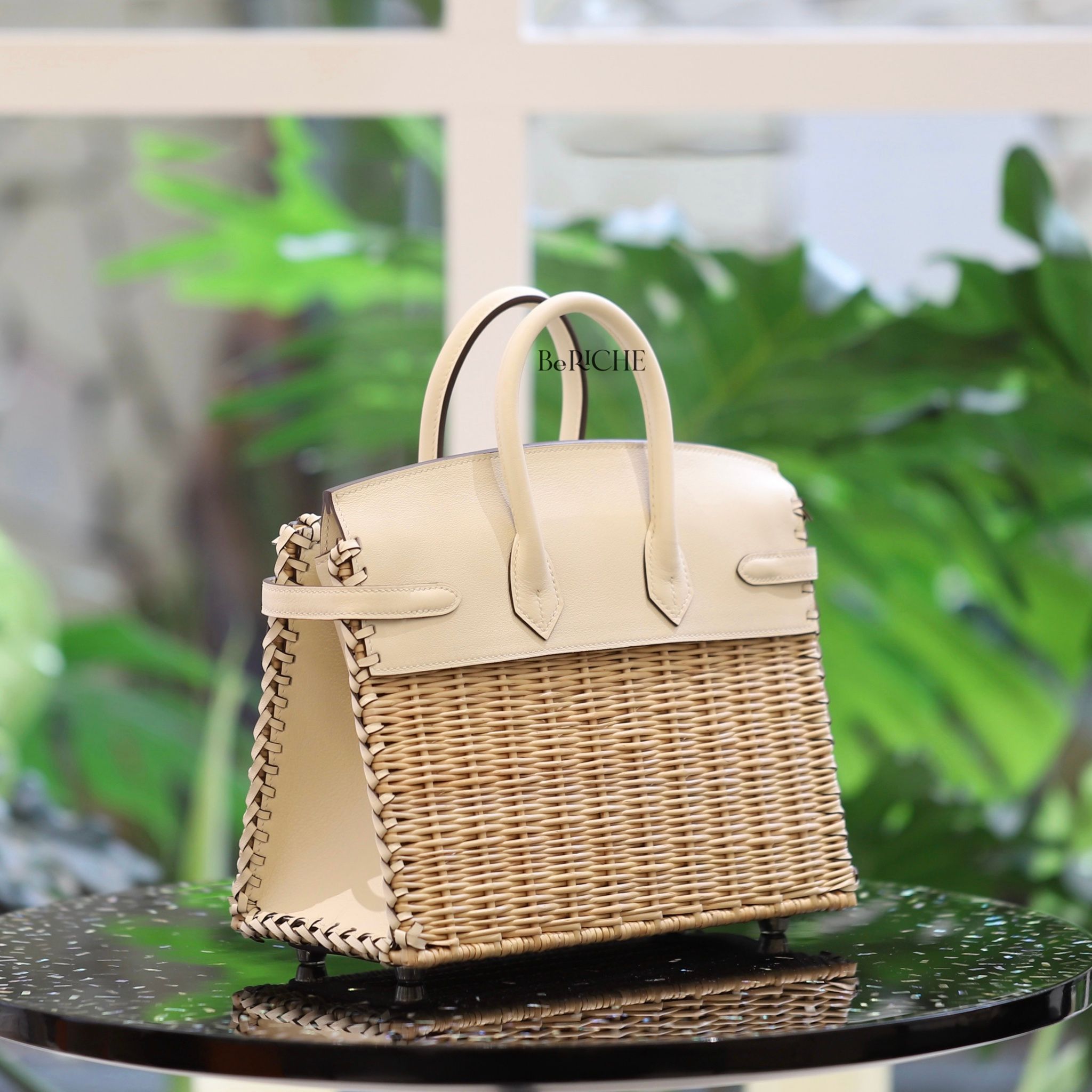 Birkin B25 Picnic Nata Swift and Osier Wicker PHW