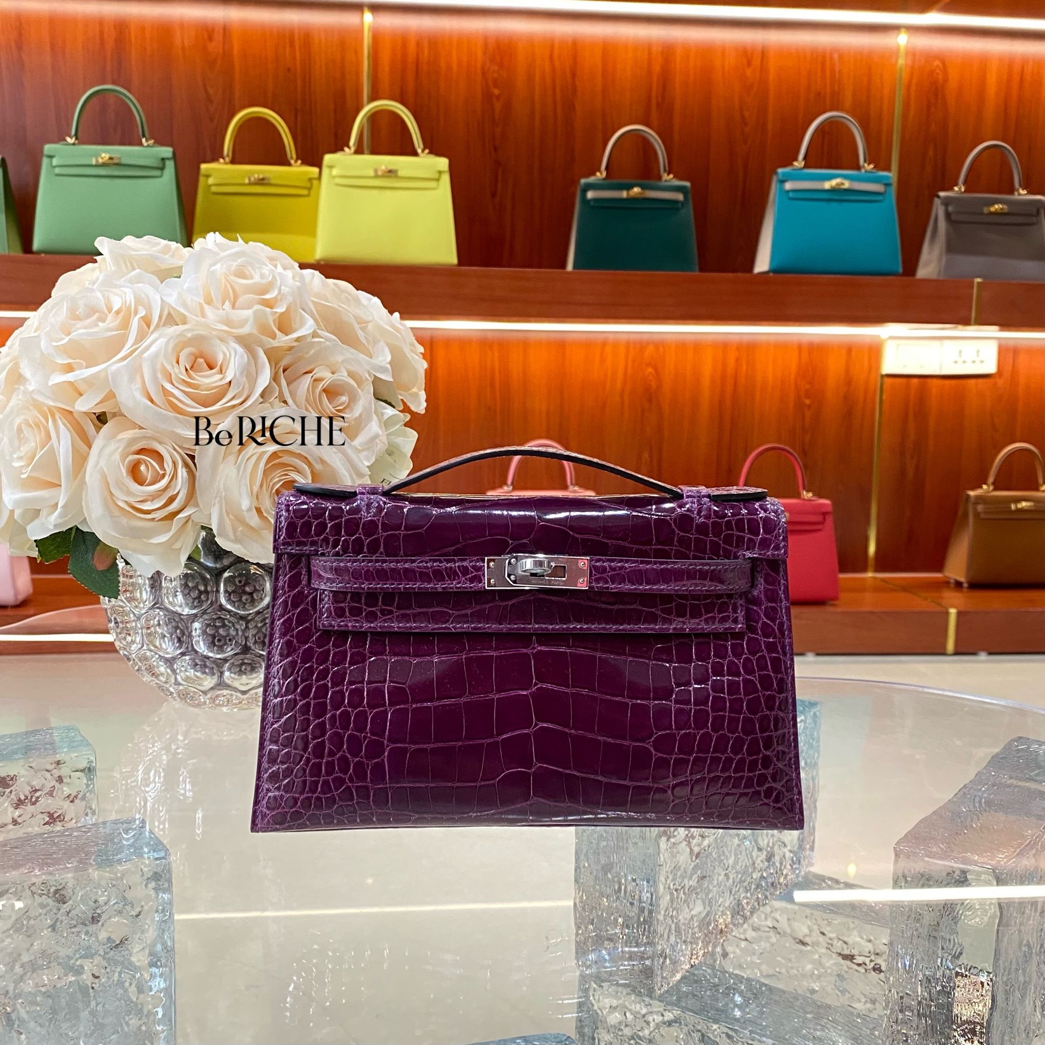 Kelly Pochette KP22 Crocodile Amethyst PHW