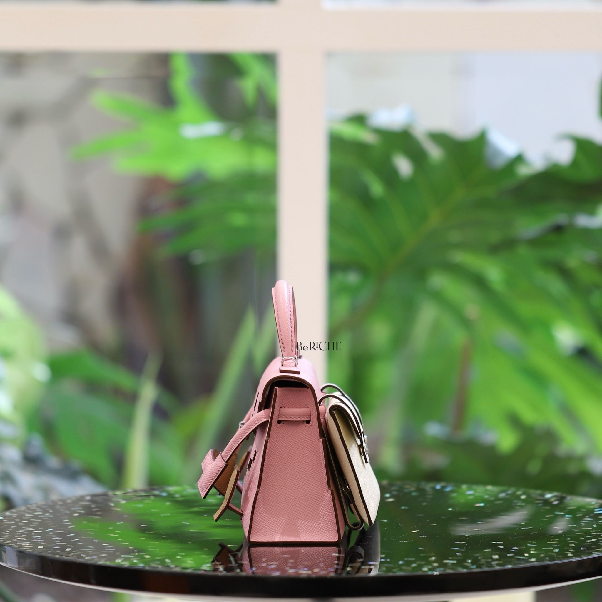 Kelly Dole Picto Mauve sylvestre/Chai/Lime/Nata Epsom leather PHW