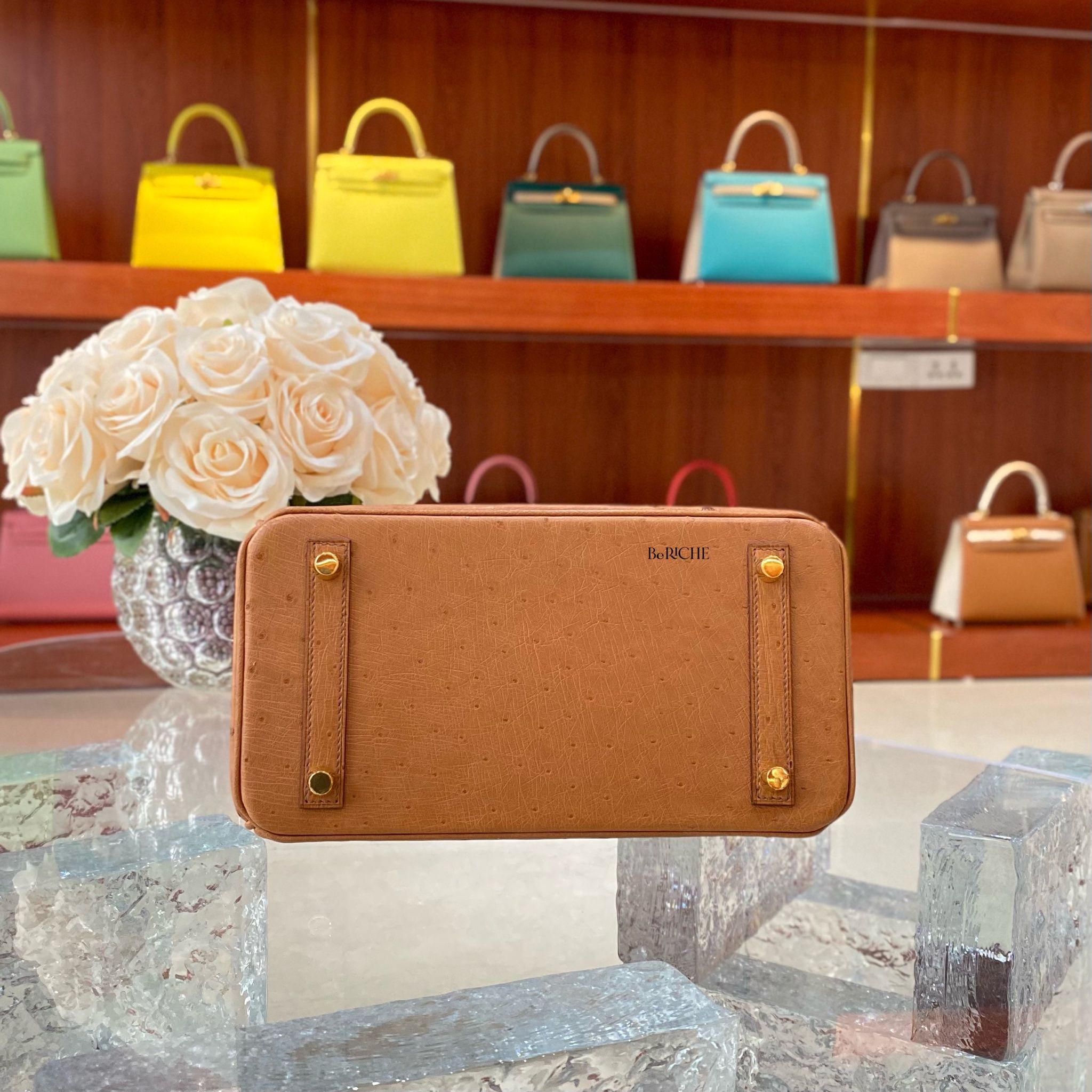 Birkin B25 Ostrich Cognac GHW