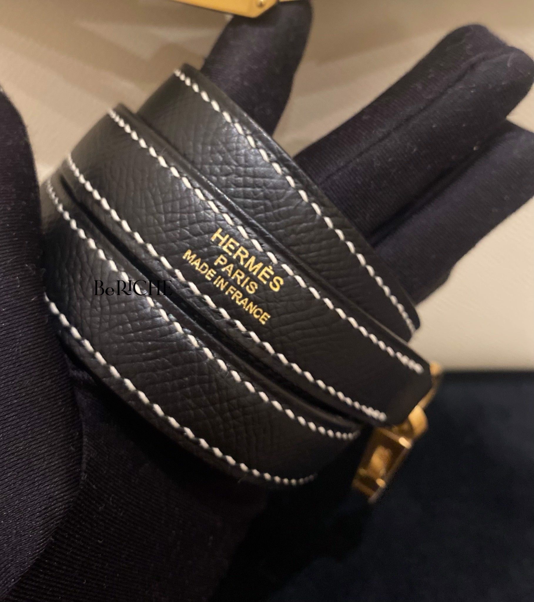 Kelly Hss K25 Epsom Bicolor (Craie/Black) GHW