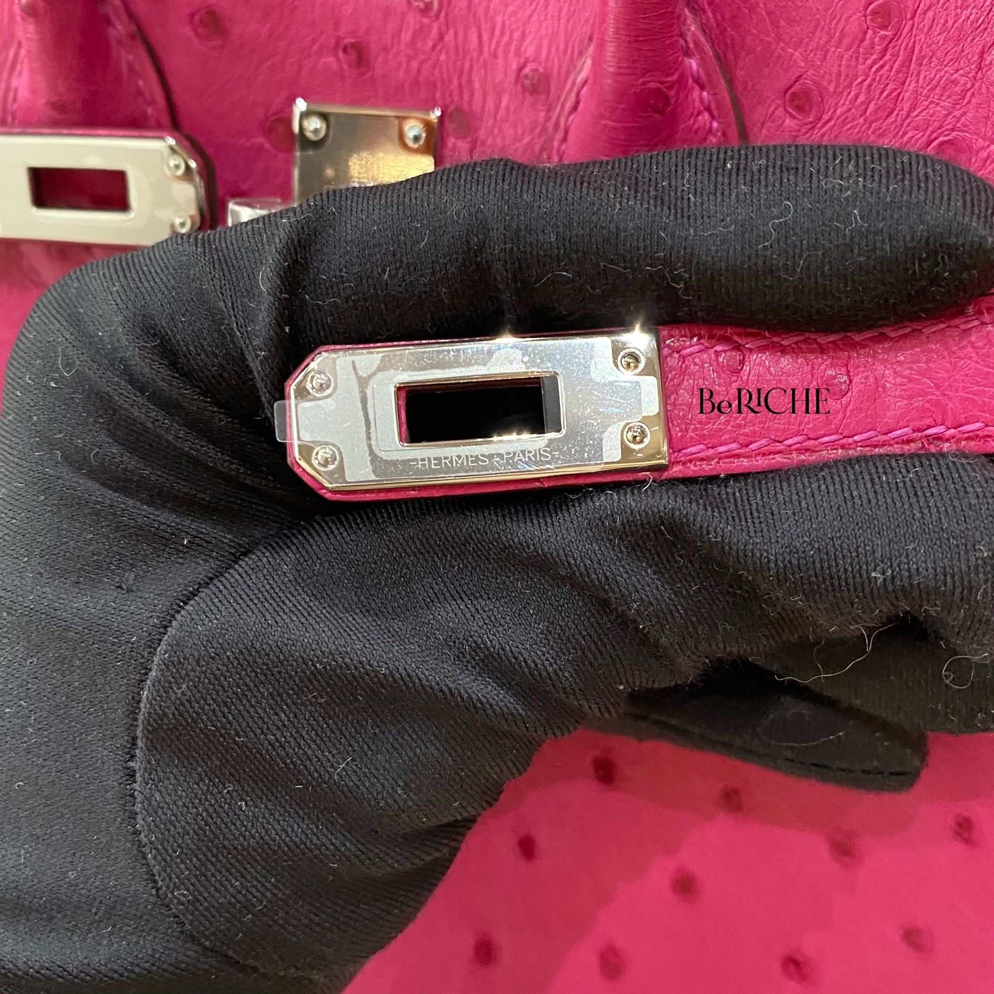 Birkin B25 Otrich Fuchsia PHW